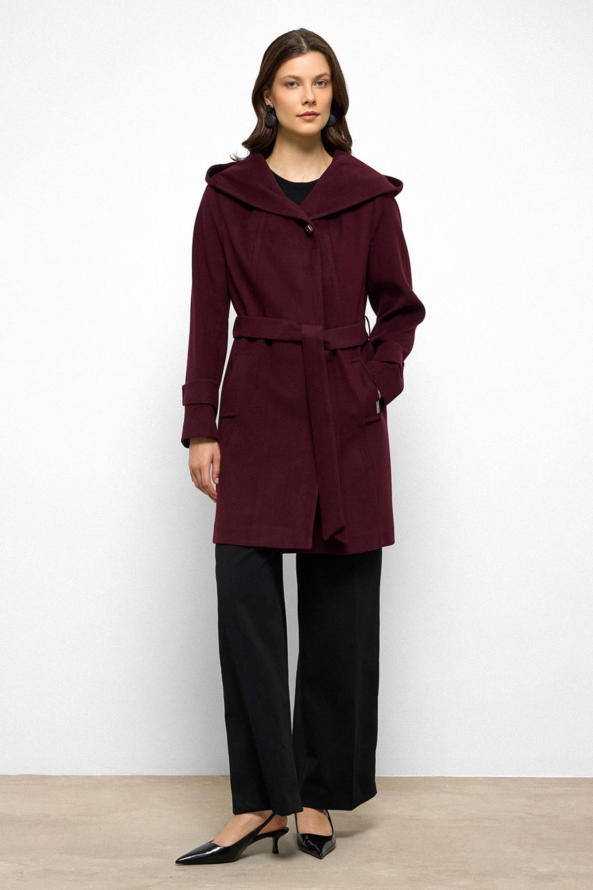 Hooded Coat with Punto Stitch Detail DAMSON 3102