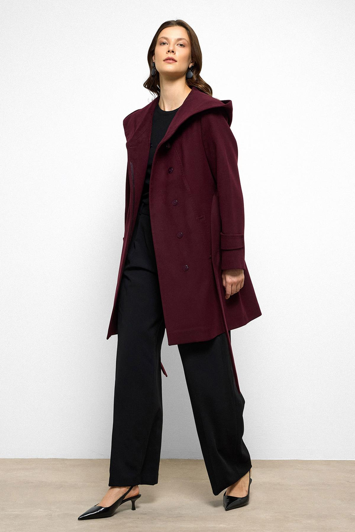 Hooded Coat with Punto Stitch Detail DAMSON 3102
