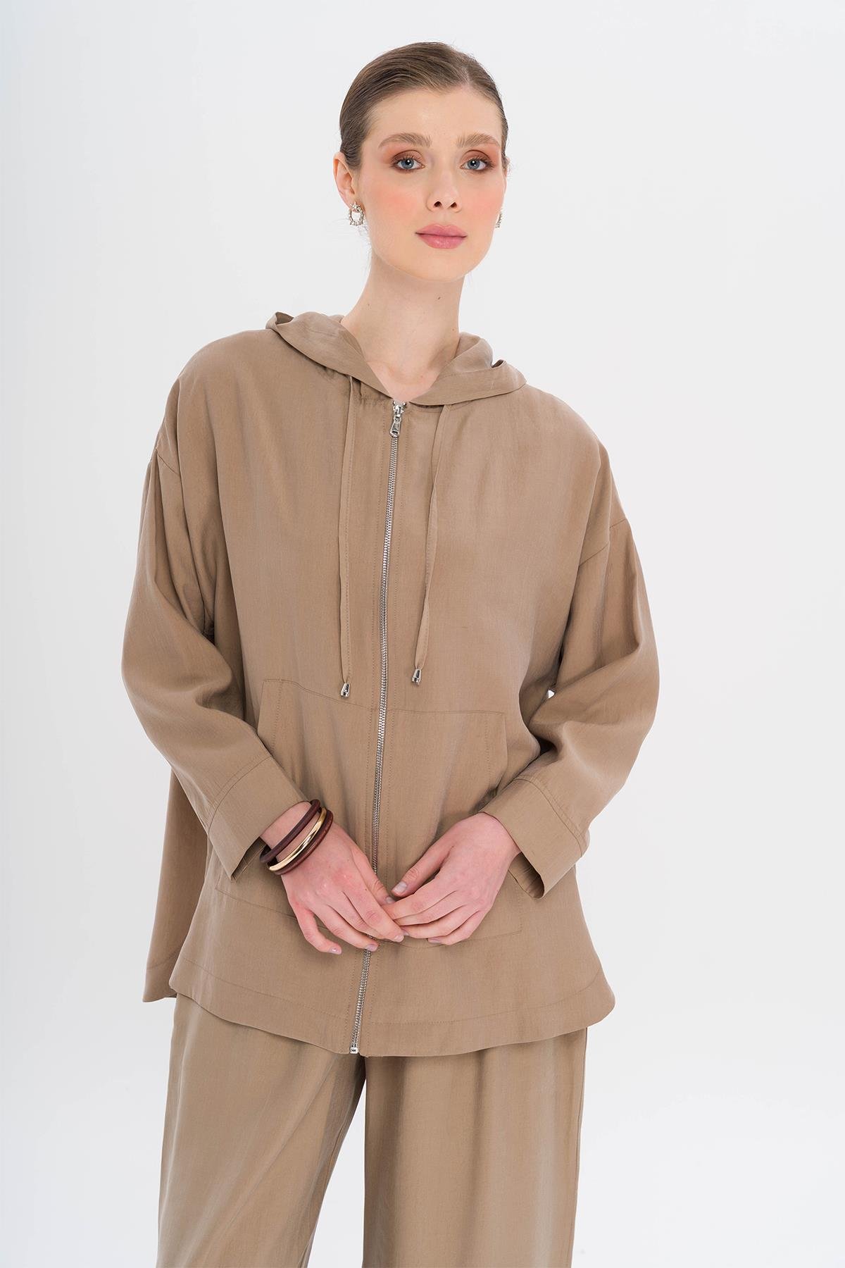 Kapüşonlu Salaş Modal İkili Takım KAMEL 9294-TK