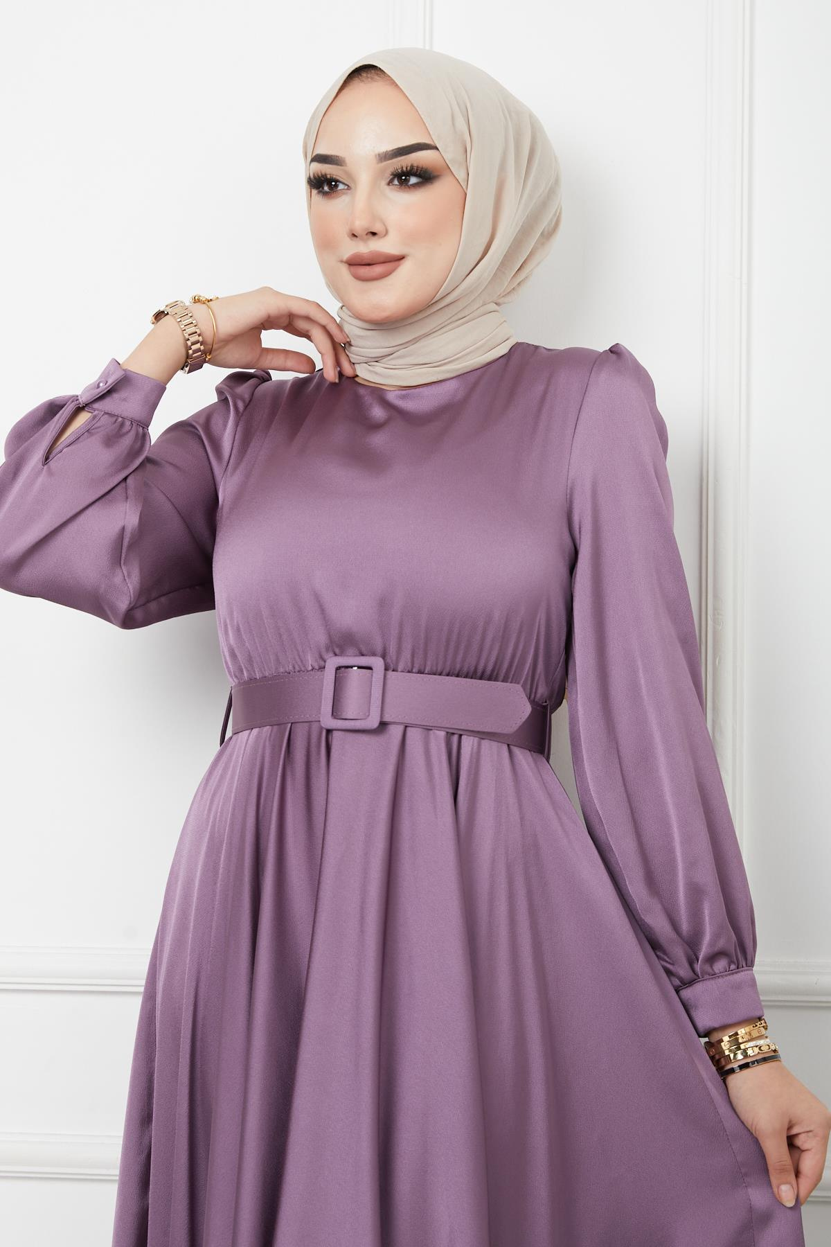 فستان سهرة واسع مع حزام إكسسوار ليلا 1602