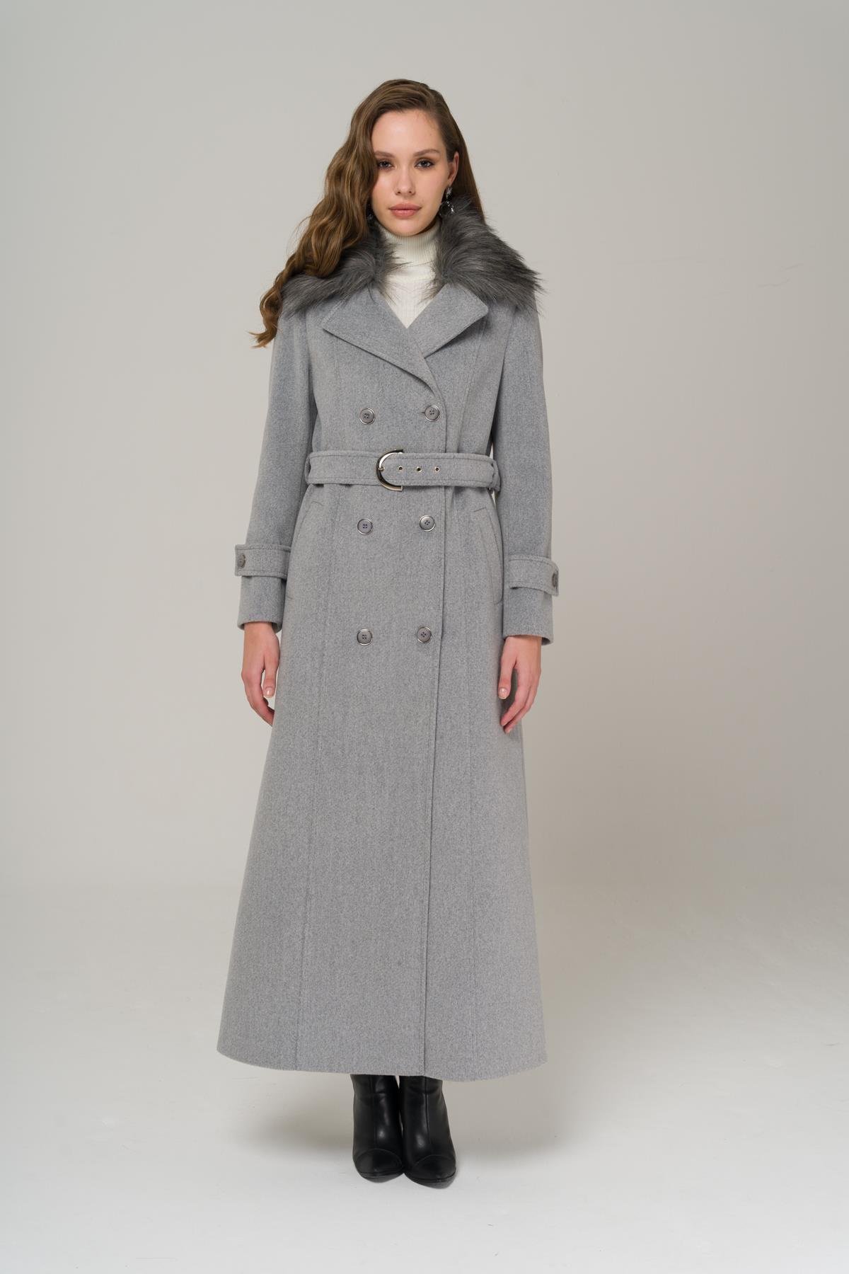 Double-breasted fur coat with removable collar A.GRI 3991