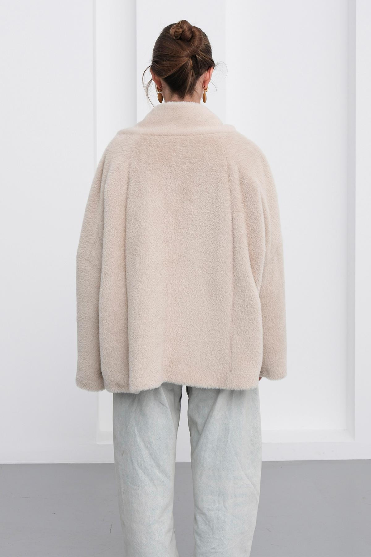 Angora Görünümlü Salaş Ceket TAŞ 8279