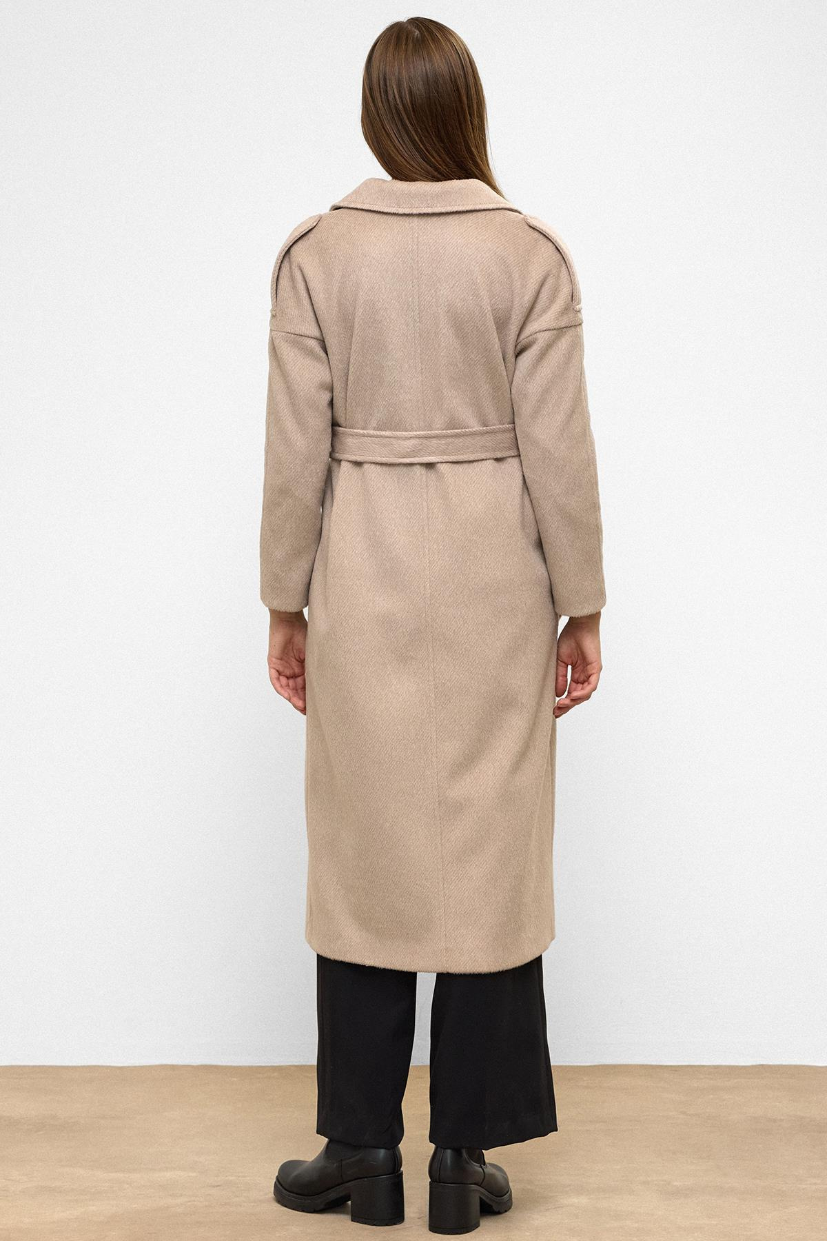 Oversized Mohair Coat with Epaulette Detail and Snap Closure AGE 3147