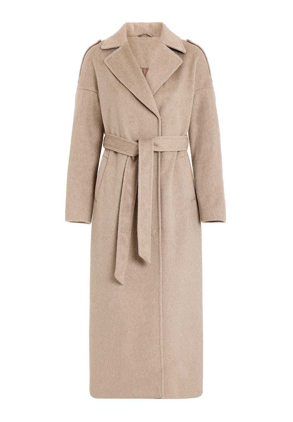 Oversized Mohair Coat with Epaulette Detail and Snap Closure AGE 3147