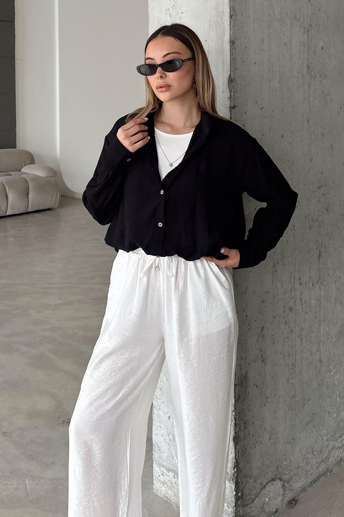 Chrush Short Shirt with Tank Top and Necklace Accessory BLACK 9353