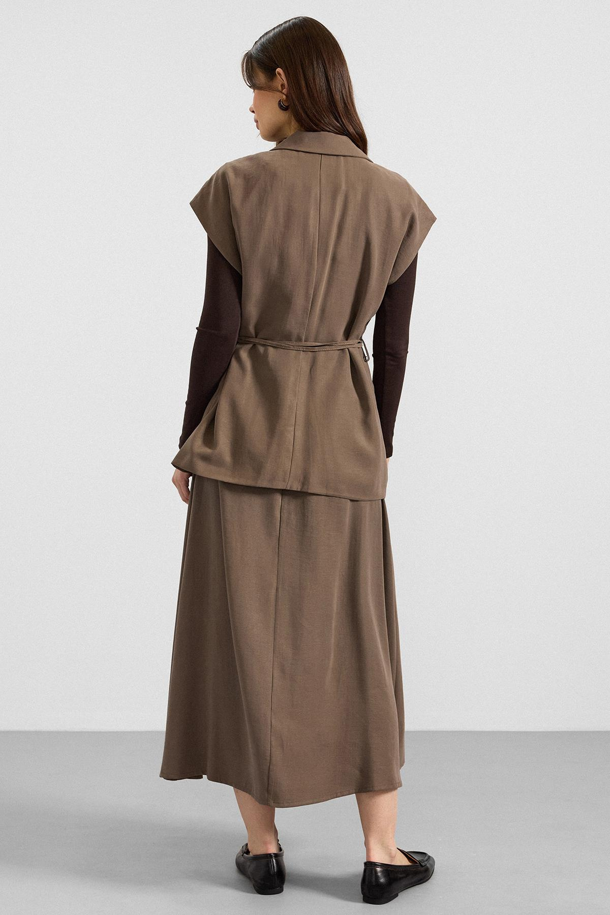 Bağcık Kapamalı Modal Yelek HAKİ 8286