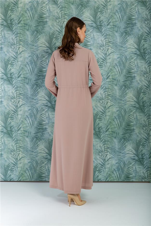 Beli Büzgülü Hakim Yaka Spor Pardesü BEJ 6046