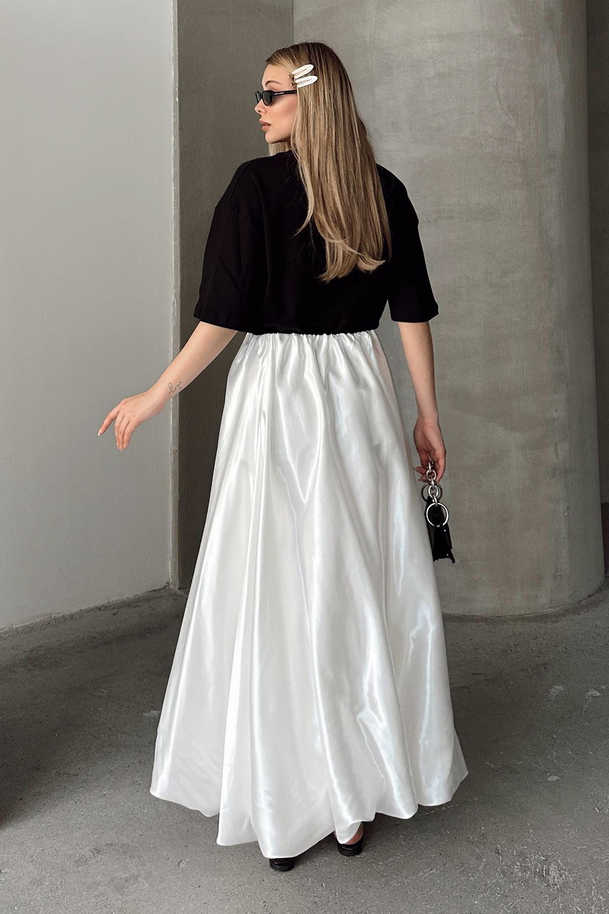 Beli Lastikli Balon Saten Etek BEYAZ 7058