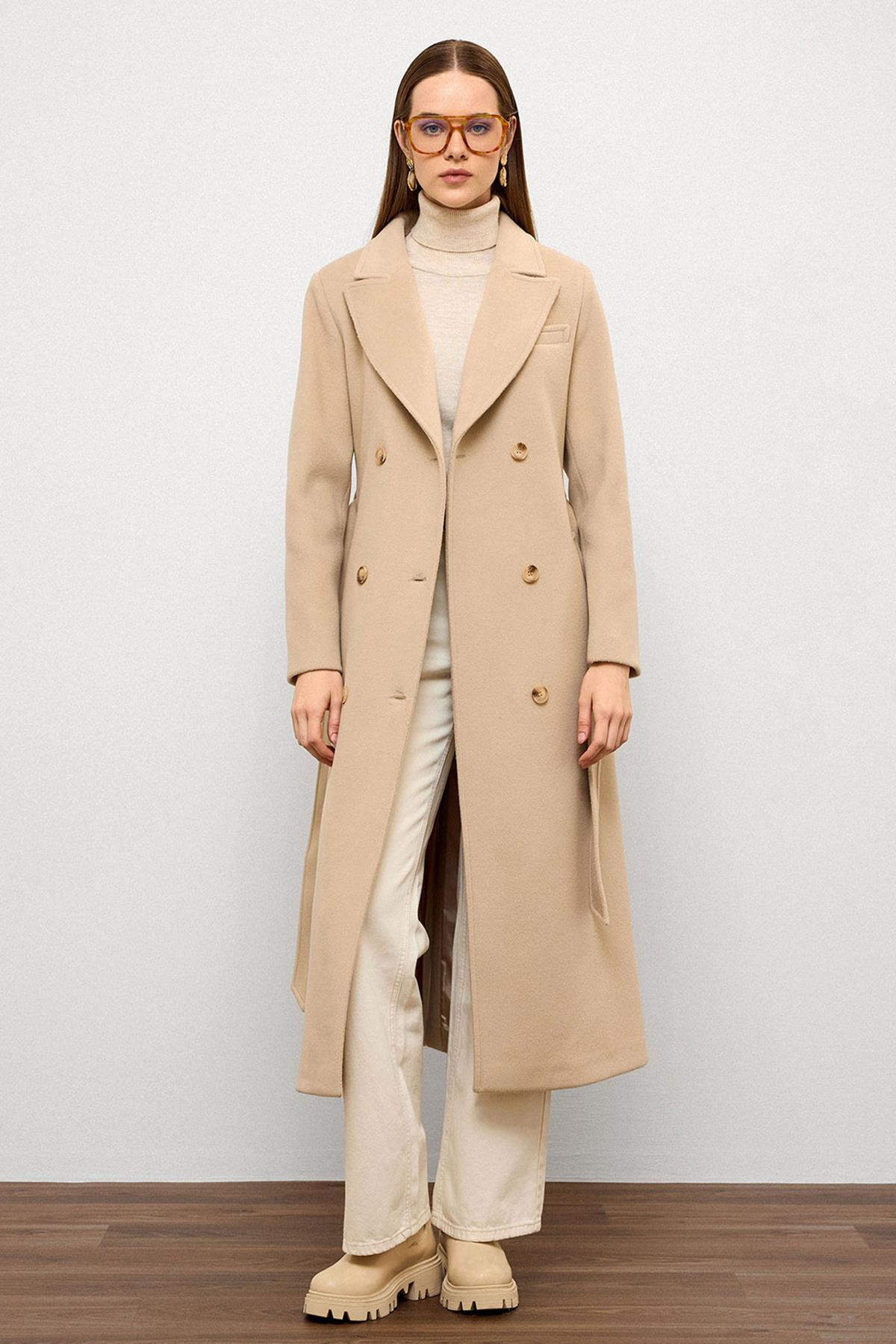 Ceket Yaka Kruvaze Ara Boy Kaban BEJ 3094