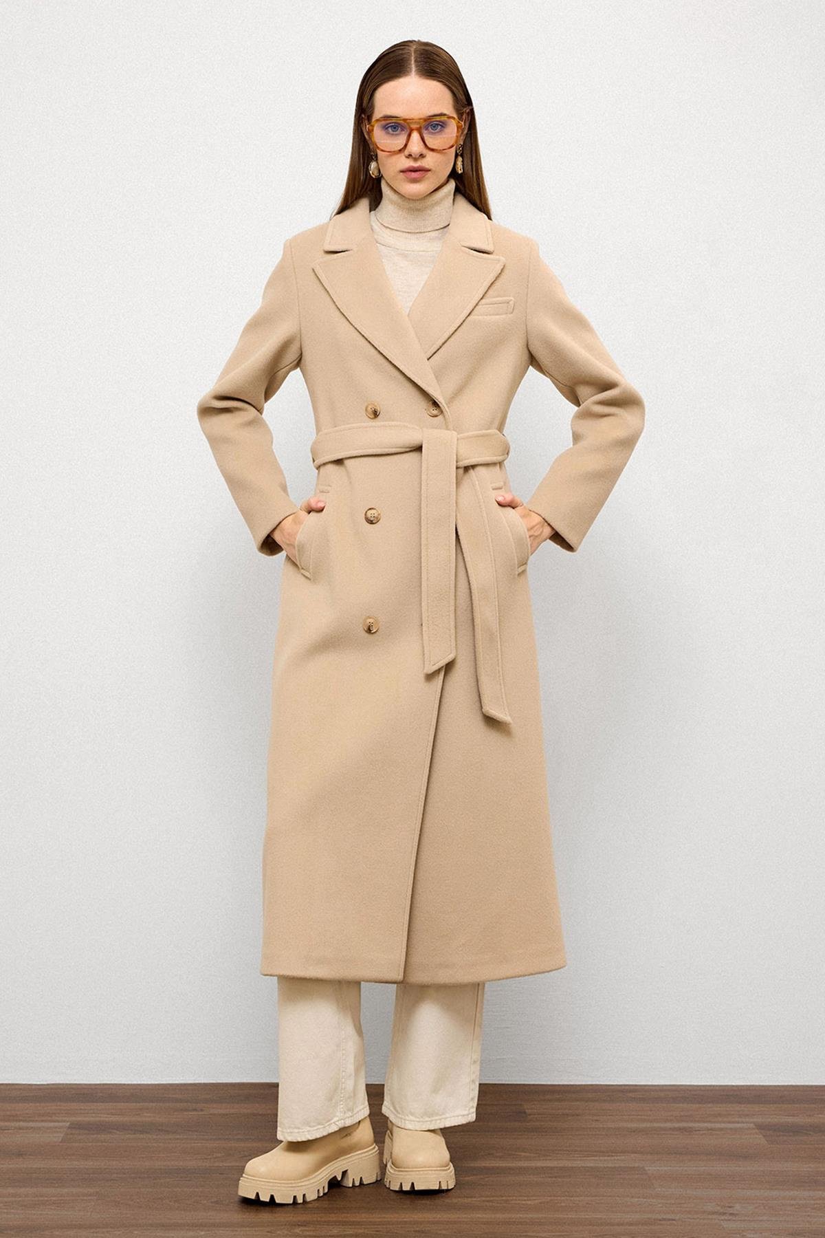 Ceket Yaka Kruvaze Ara Boy Kaban BEJ 3094