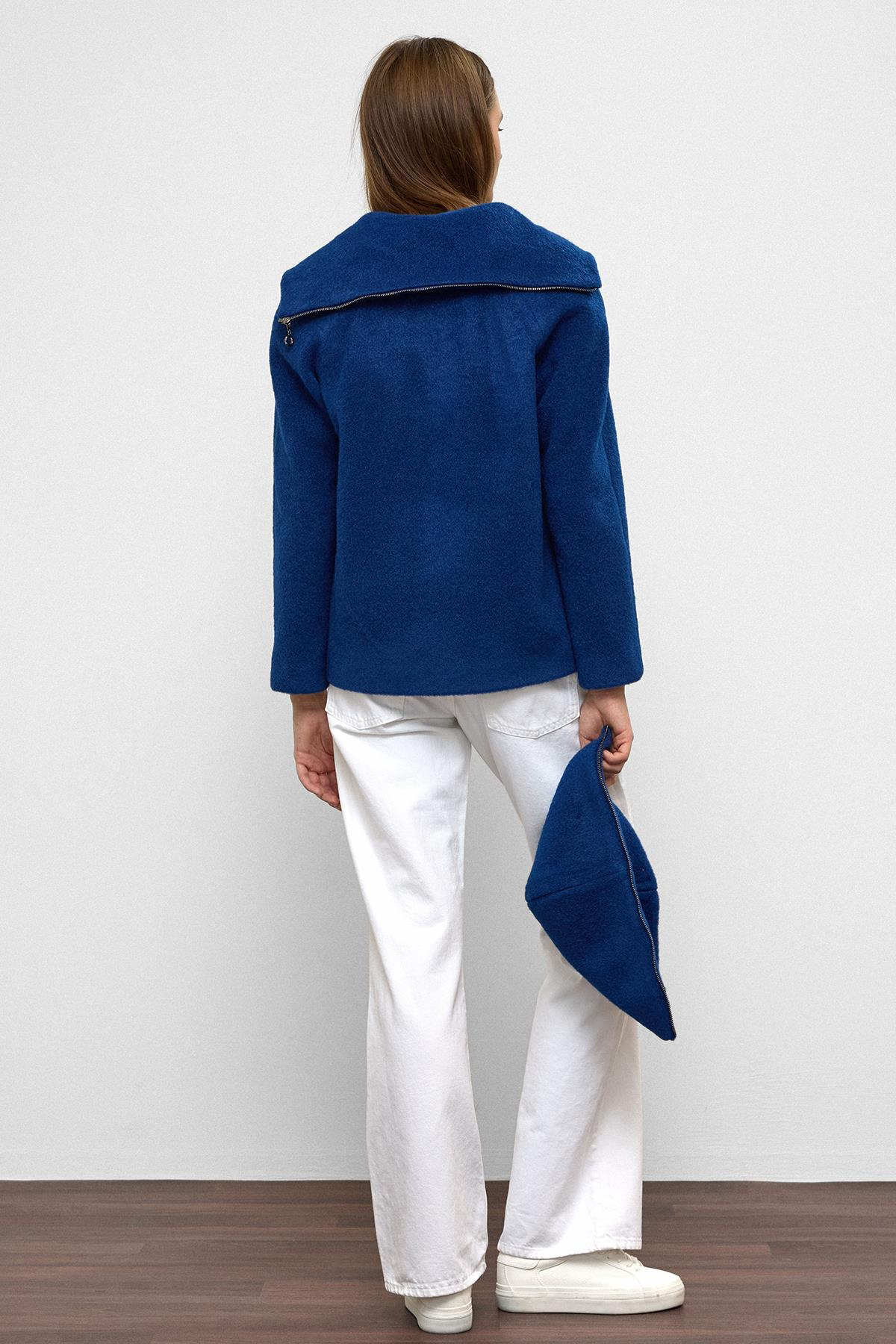 Çıkabilir Kapüşonlu Fermuar Detaylı Oversize Kaban SAKS 3128