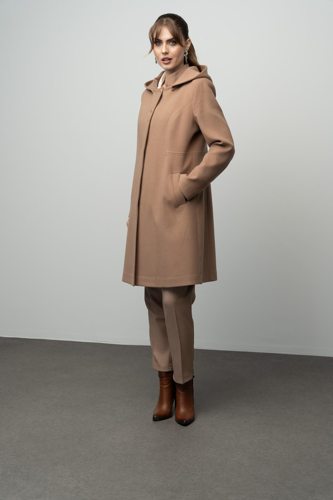 Çıkabilir Kapüşonlu Kup Detaylı Kaban KAMEL 3041