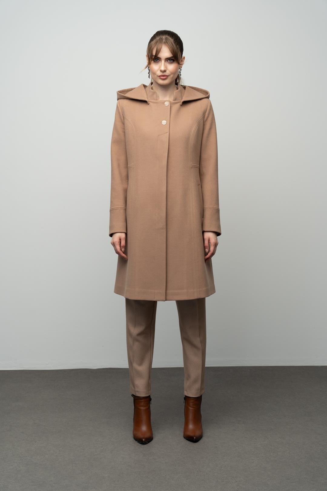 Çıkabilir Kapüşonlu Kup Detaylı Kaban KAMEL 3041