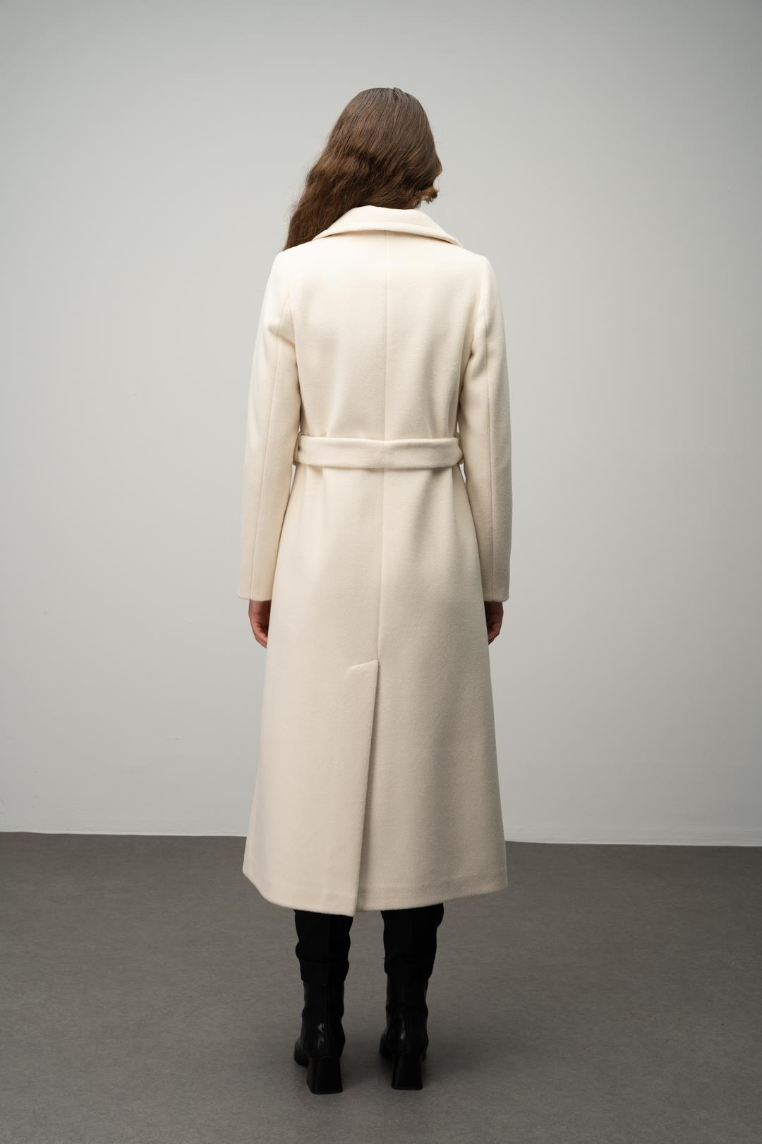 معطف حصري برباط على الخصر مزود بزر كبس أمامي وحدة التحكم الإلكترونية 3057