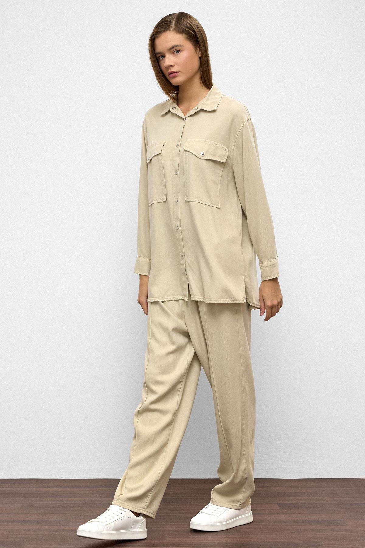 Çıt Çıt Kapamalı Salaş Soft Denim İkili Takım TAŞ 9378-TK