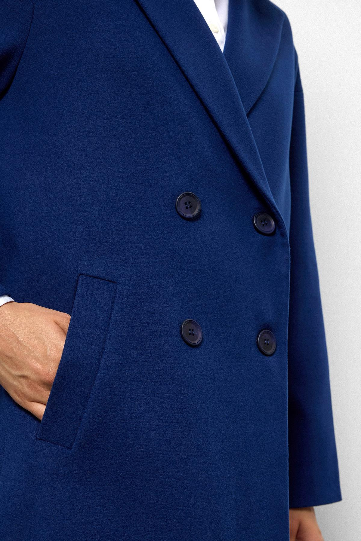 Desenli Astarlı Oversize Kruvaze Kaban SAKS 3095