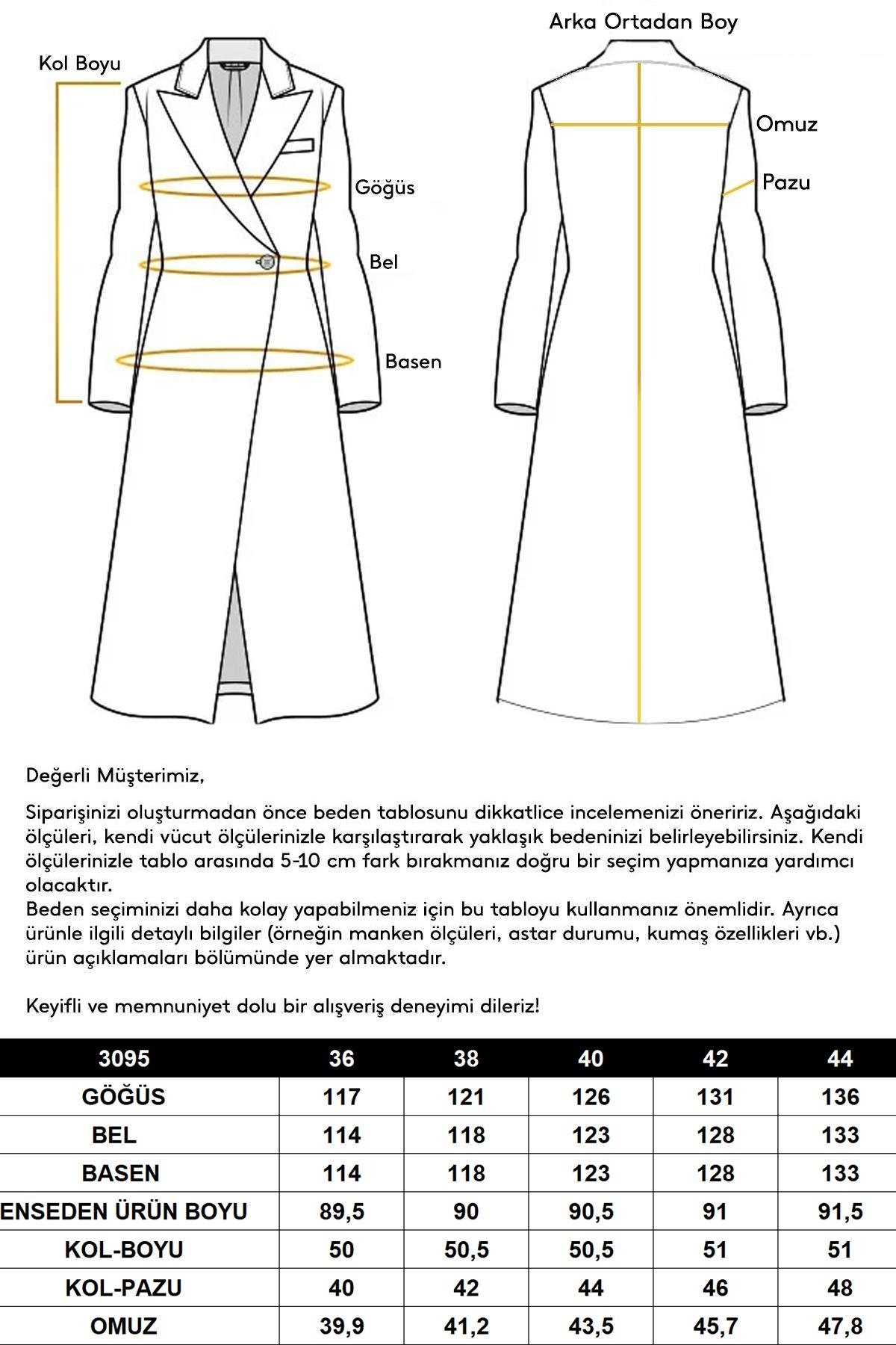 Desenli Astarlı Oversize Kruvaze Kaban GRİ 3095