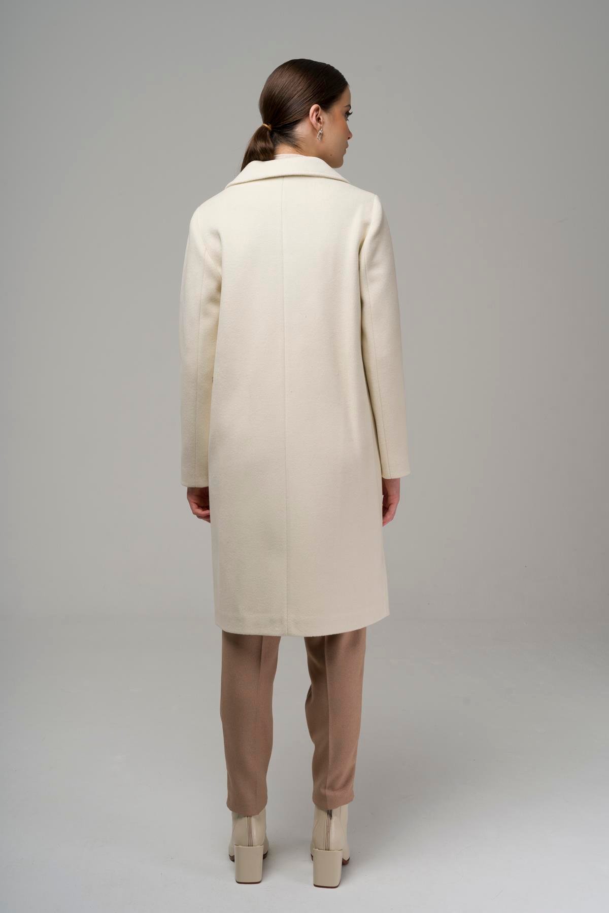 Erkek Yaka Kruvaze Kaban EKRU 3934