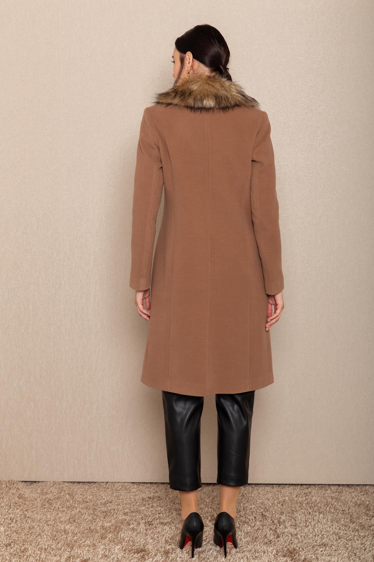 معطف فرو رجالي بياقة قابلة للإزالة التبغ 3620-Y