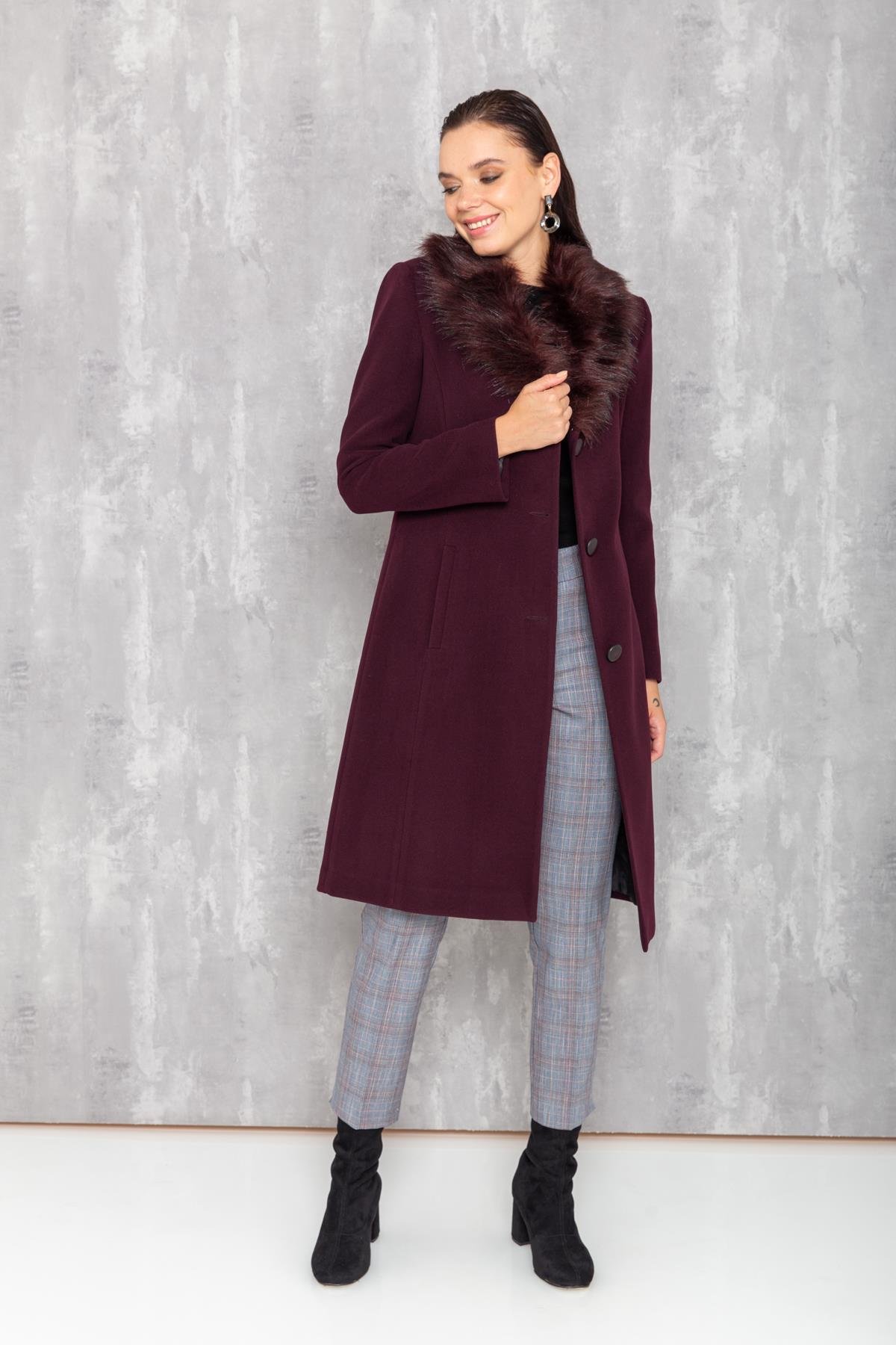 Men's Fur Coat with Removable Collar DAMSON 3620-Y