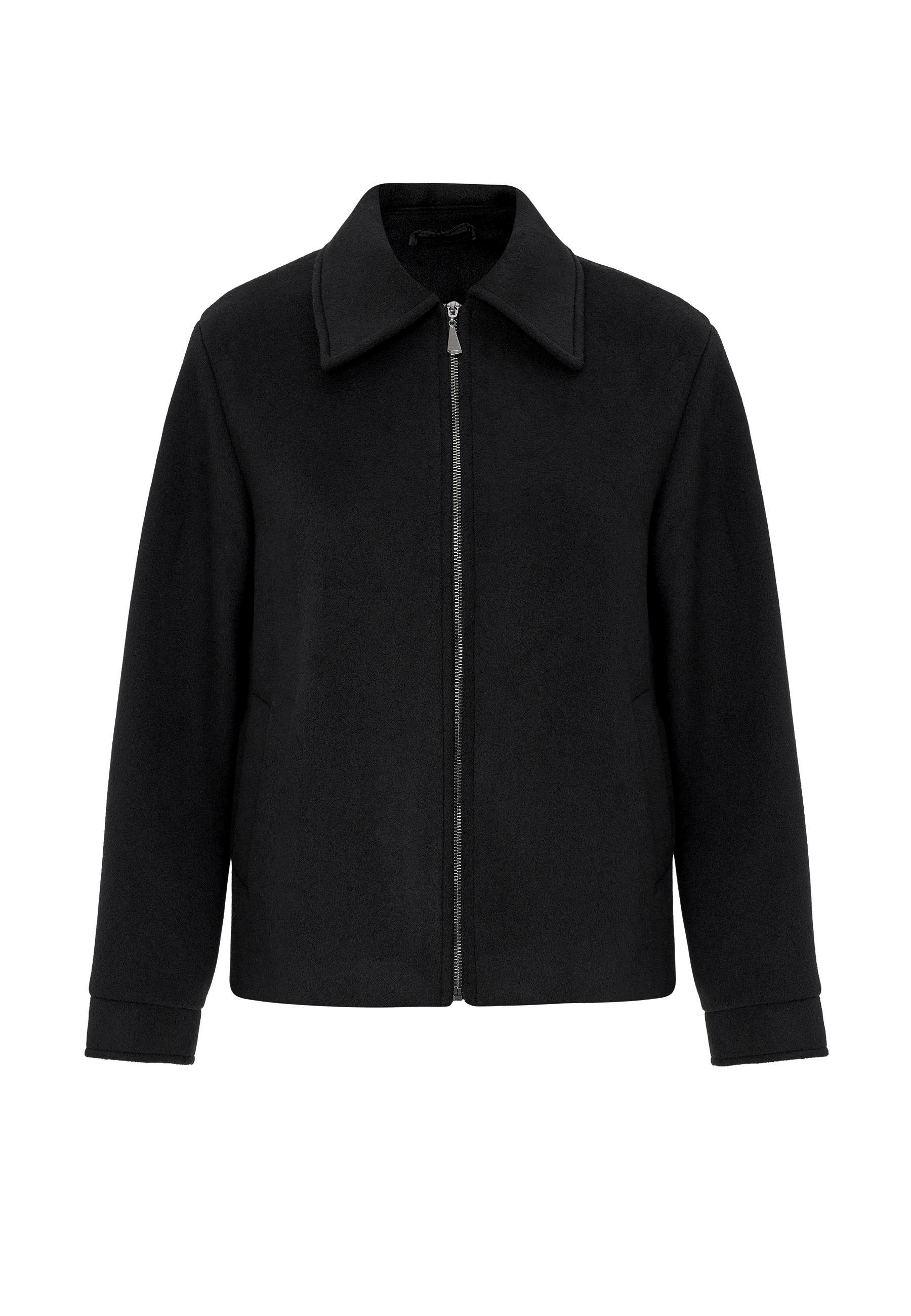 Fermuar Kapamalı Oversize Kısa Kaban SİYAH 3157