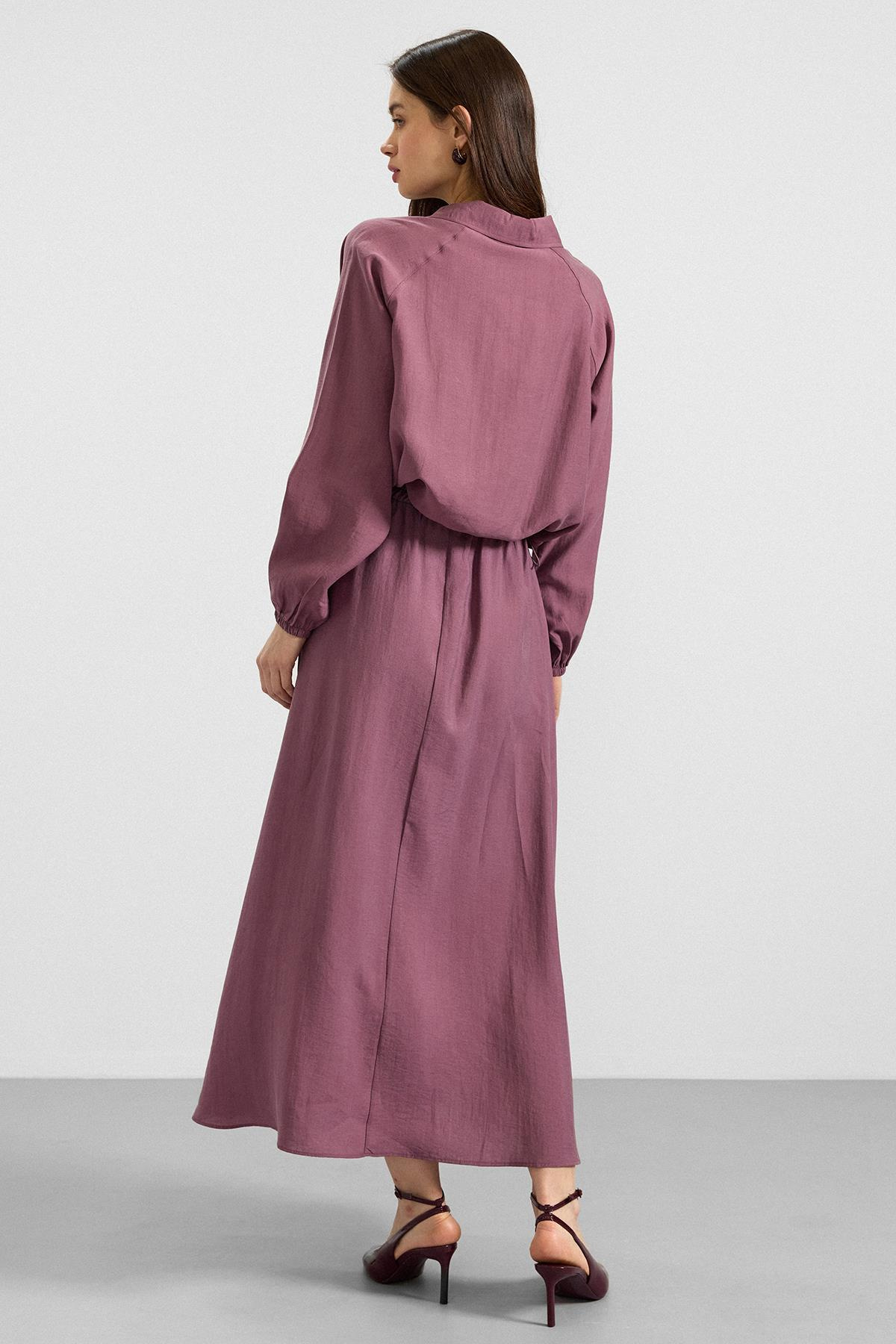 Fermuar Kapamalı Soft Kumaş Etek Ceket Takım GÜL KURUSU 9390-TK