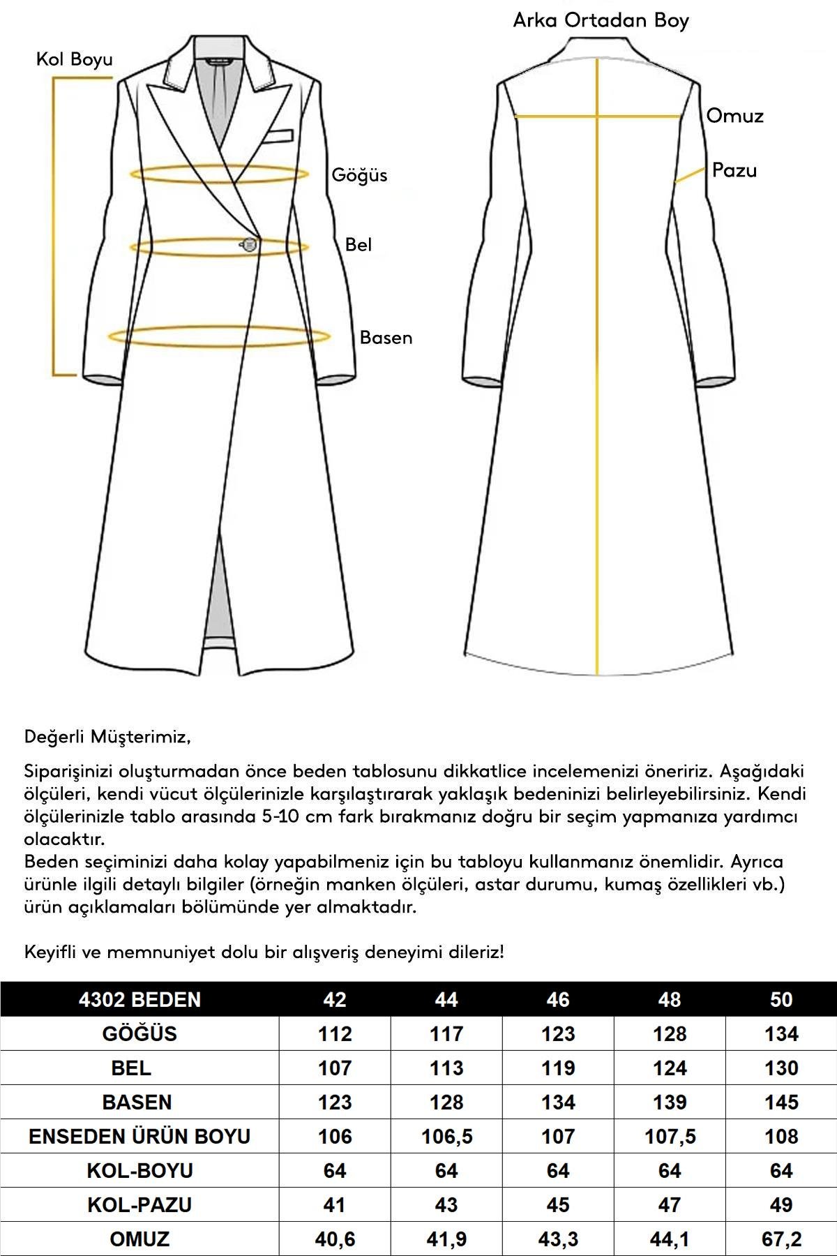 Gömlek Yaka Kemer Detaylı Büyük Beden Trençkot LACİVERT 4302