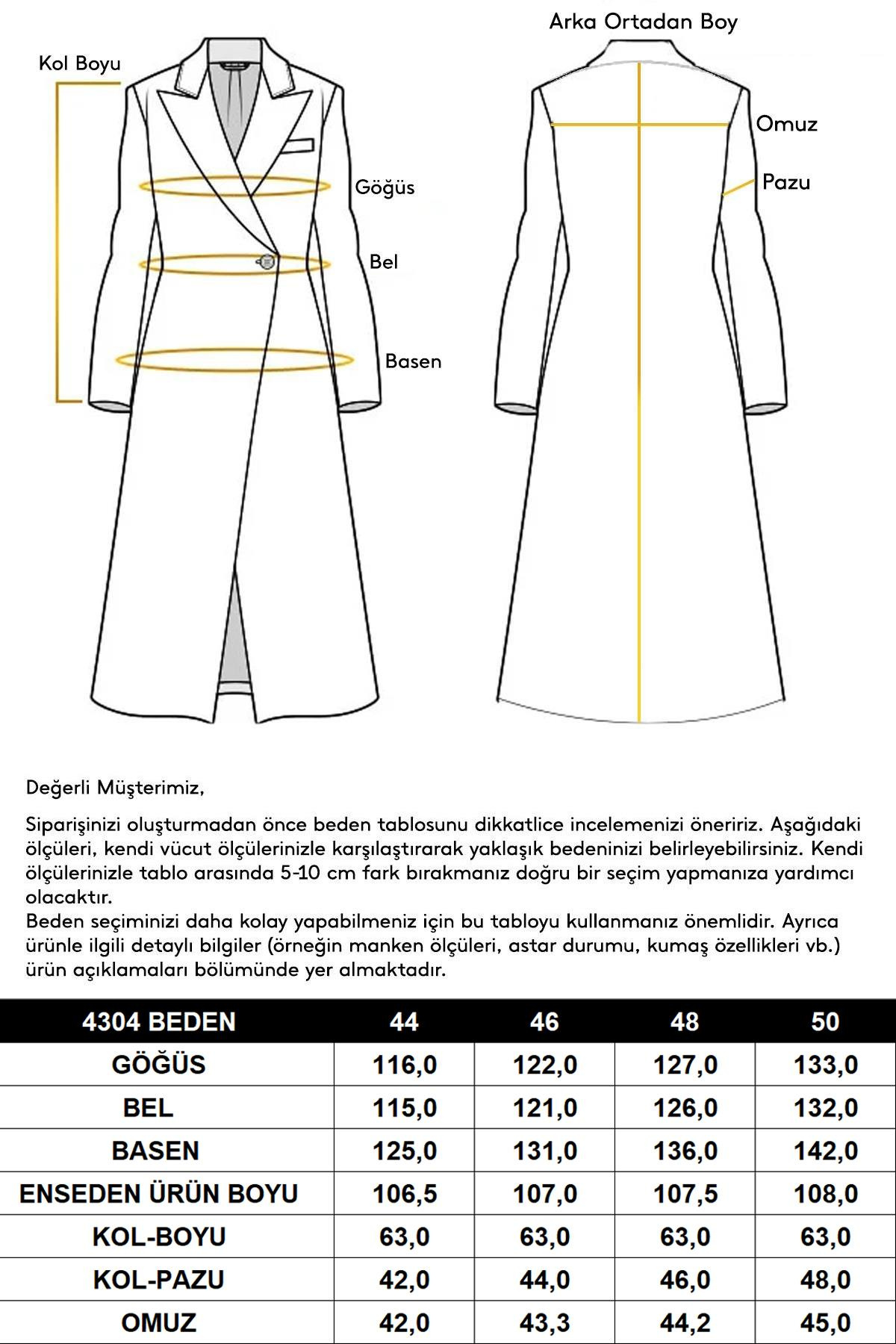 Gömlek Yaka Metal Aksesurarlı Büyük Beden Trençkot SİYAH 4304