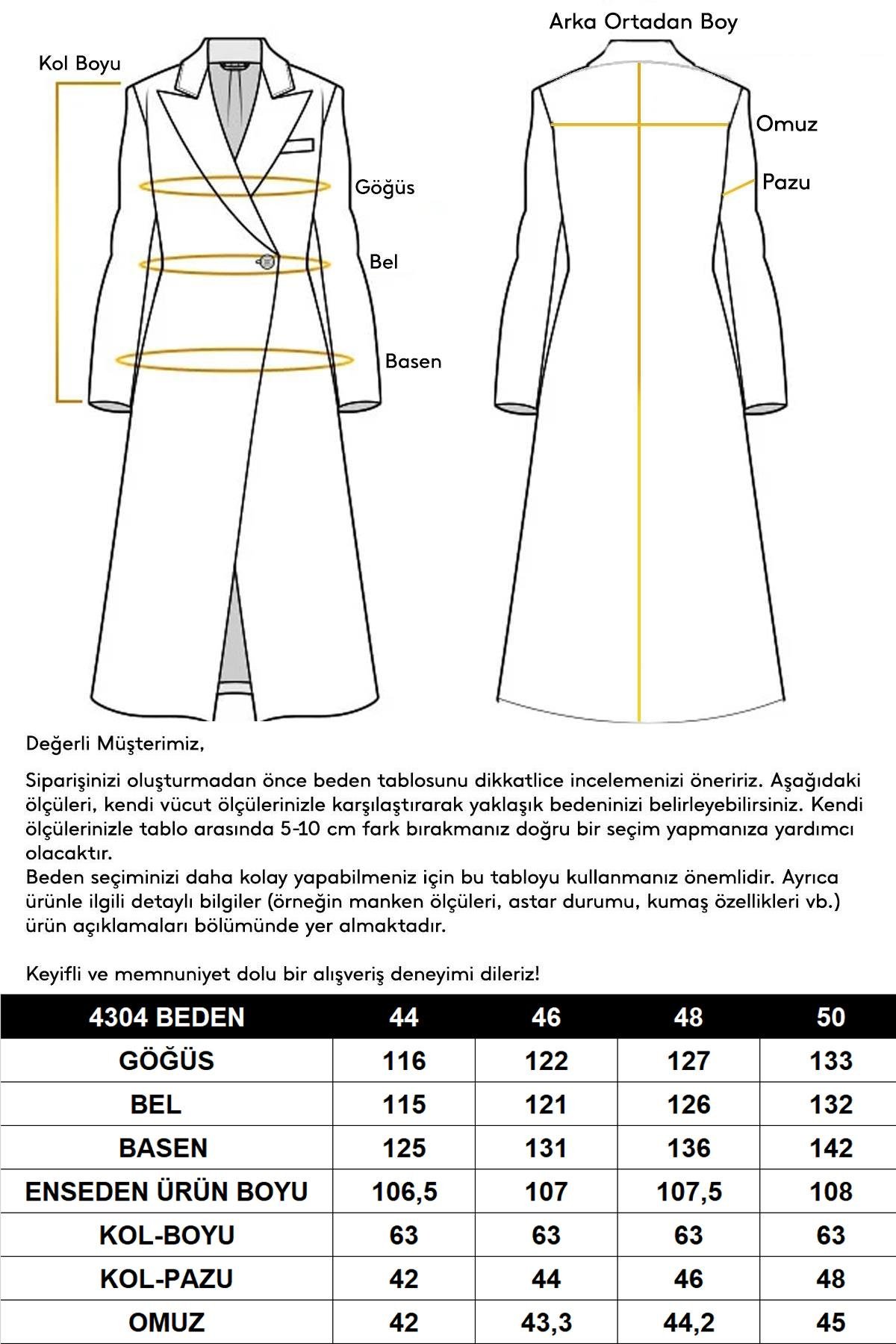 Gömlek Yaka Metal Aksesurarlı Büyük Beden Trençkot LACİVERT 4304