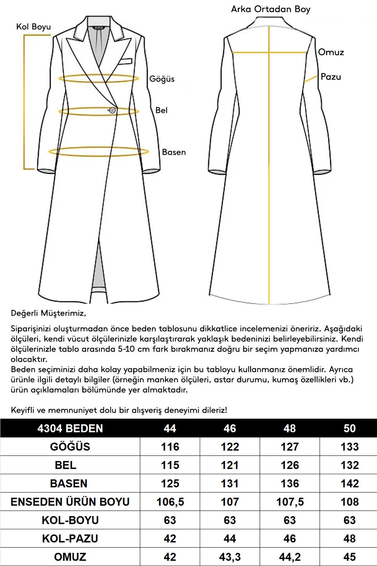 Gömlek Yaka Metal Aksesurarlı Büyük Beden Trençkot VİZON 4304