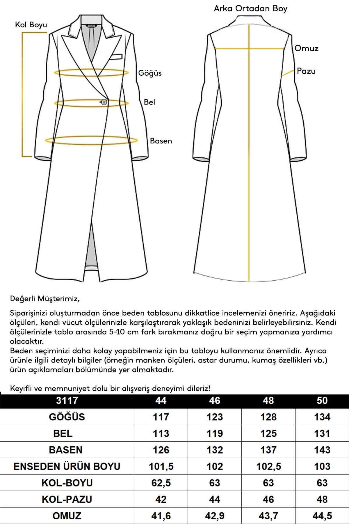 Gömlek Yaka Punto Detaylı Büyük Beden Kaban VİZON 3117
