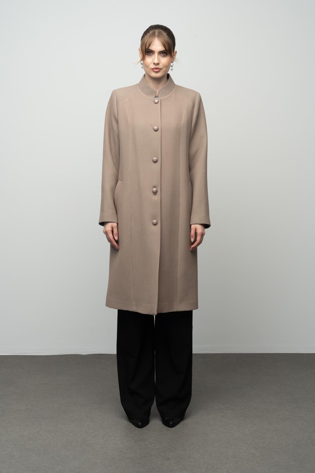 Hakim Yaka Gofret Desenli Kaban VİZON 3024