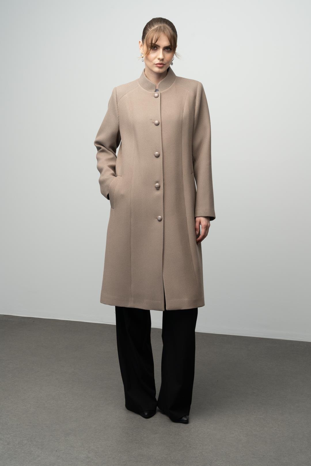 Hakim Yaka Gofret Desenli Kaban VİZON 3024