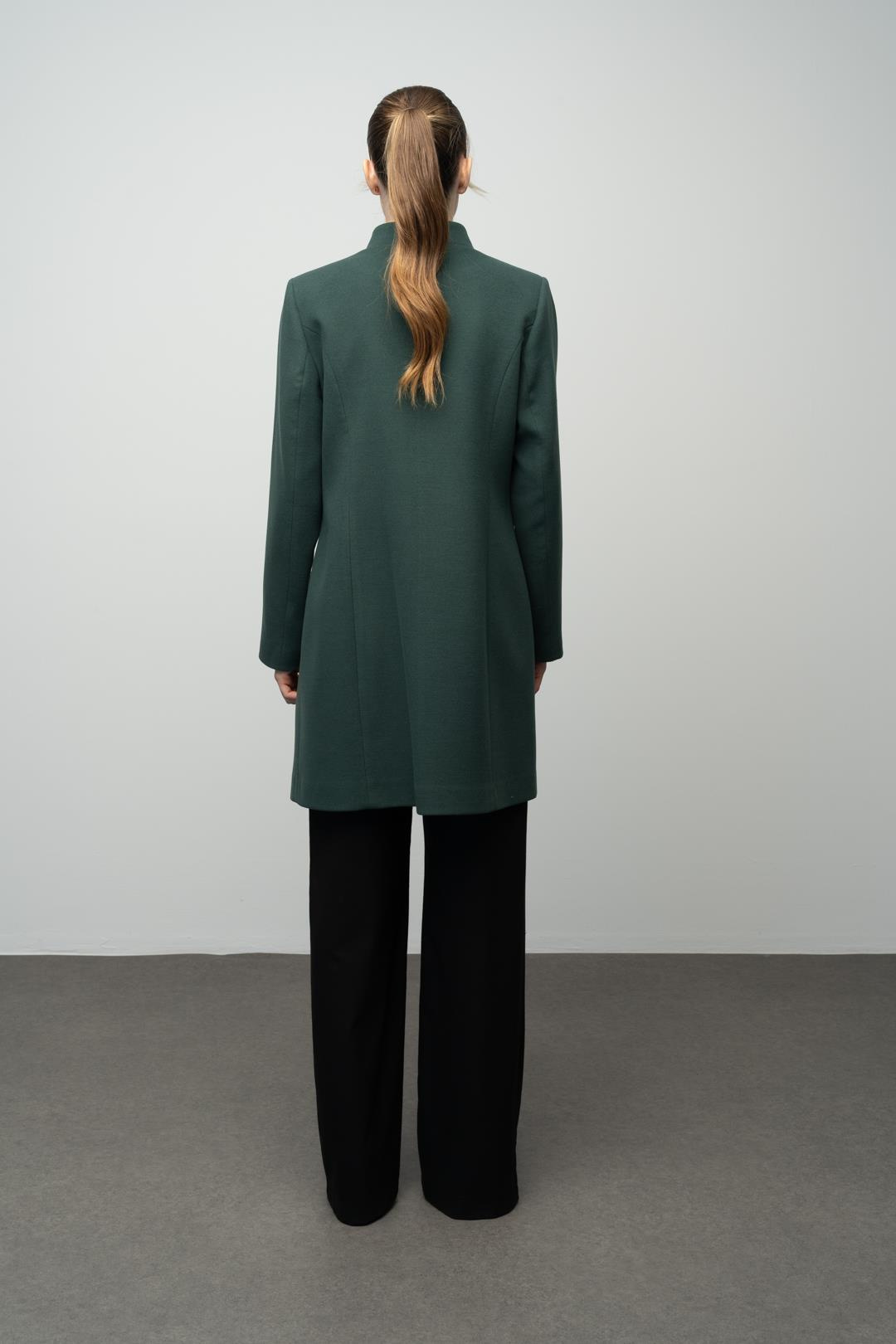 Hakim Yaka Robası Nervür Detaylı Kaban YEŞİL 3034