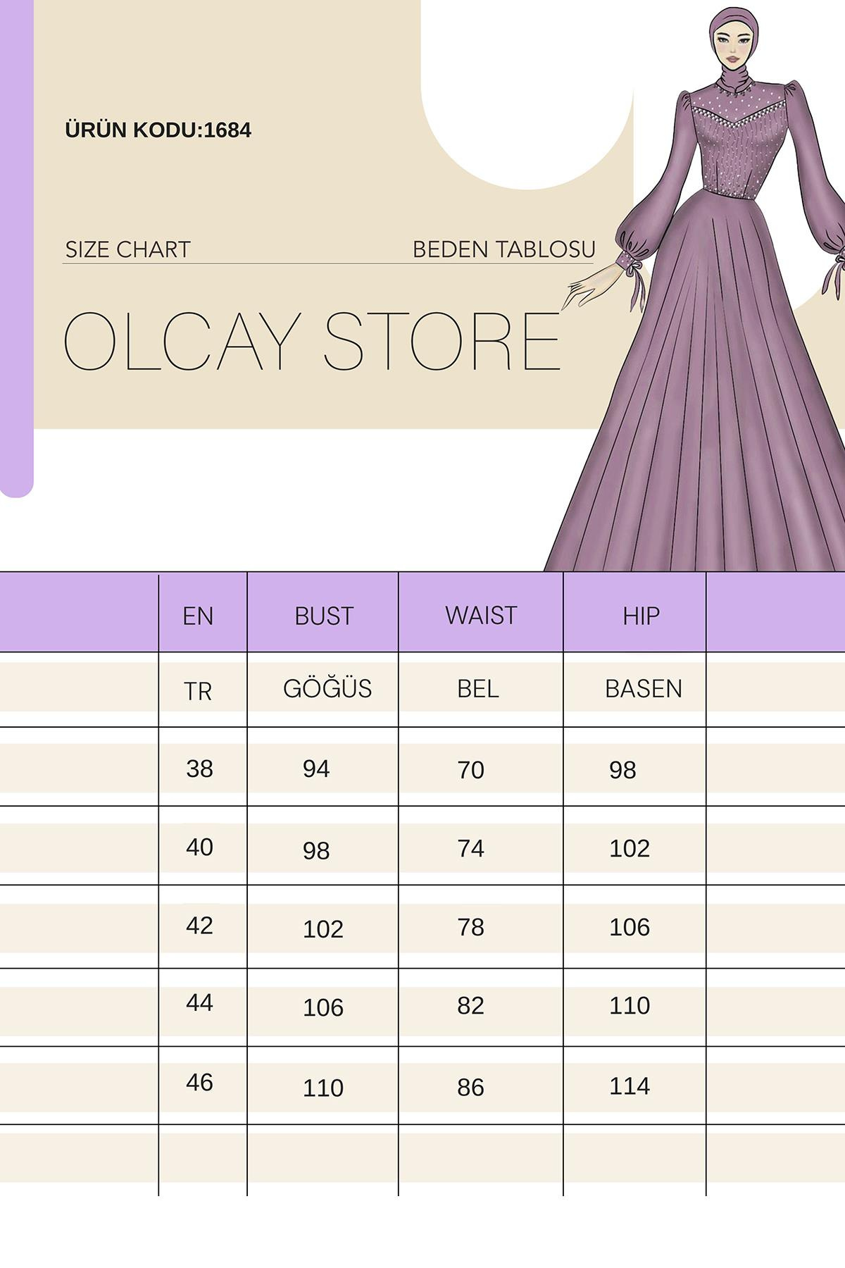 İnci Pilise Detaylı Krep Yoryo İpek Kombinli Tesettür Abiye Elbise KAHVE 1684