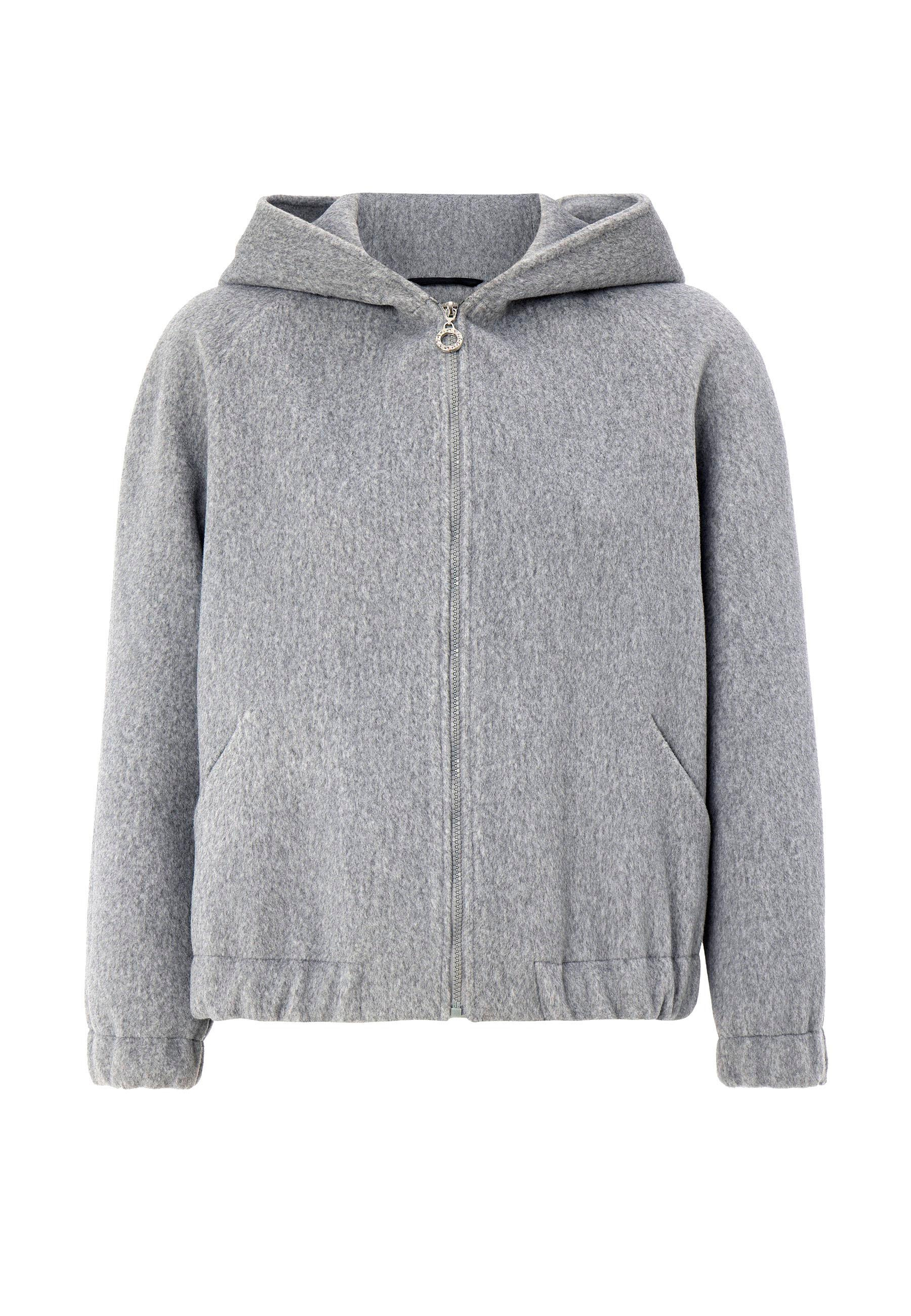 Kapüşonlu Beli Lastikli Oversize Kısa Kaban AÇIK GRİ 3162