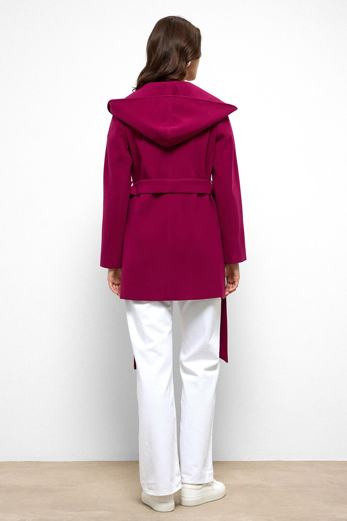 Kapüşonlu Kruvaze Kısa Kaban FUŞYA 3103