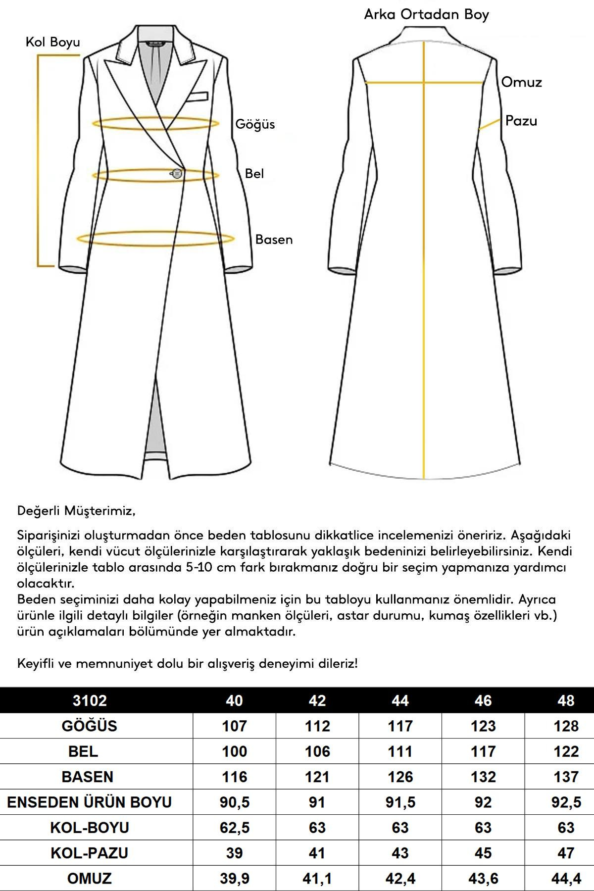 Kapüşonlu Punto Dikiş Detaylı Kaban TABA 3102