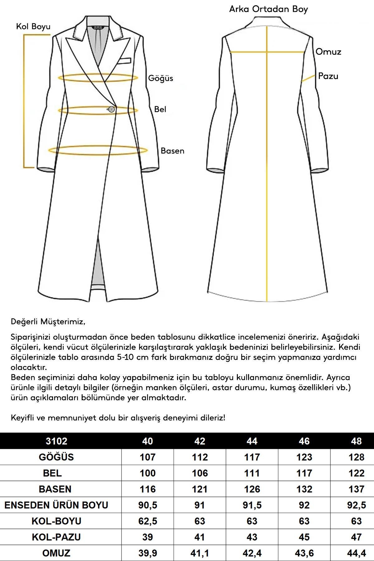 Kapüşonlu Punto Dikiş Detaylı Kaban VİZON 3102