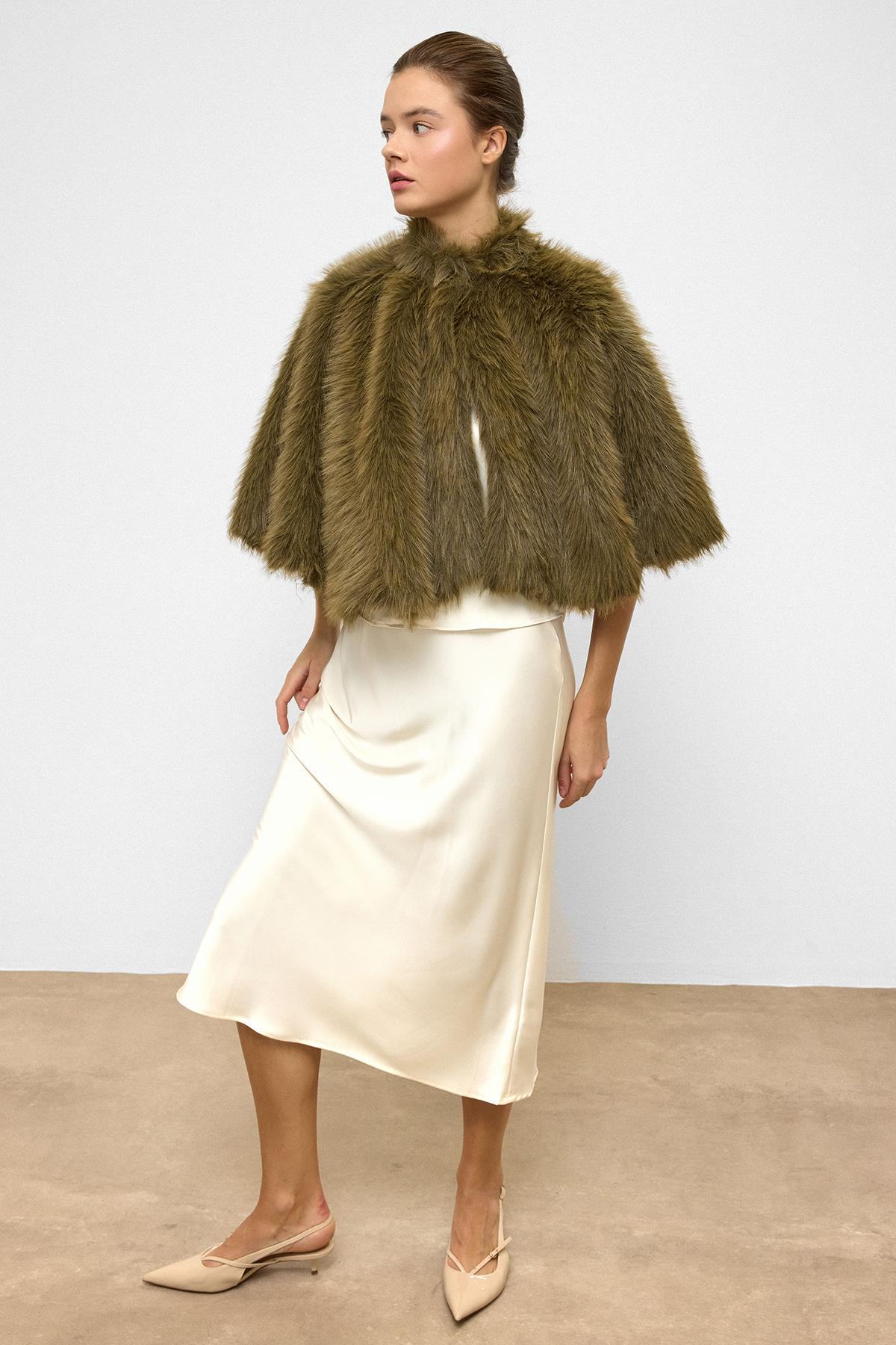 Kısa Suni Kürk Panço HAKİ 1013