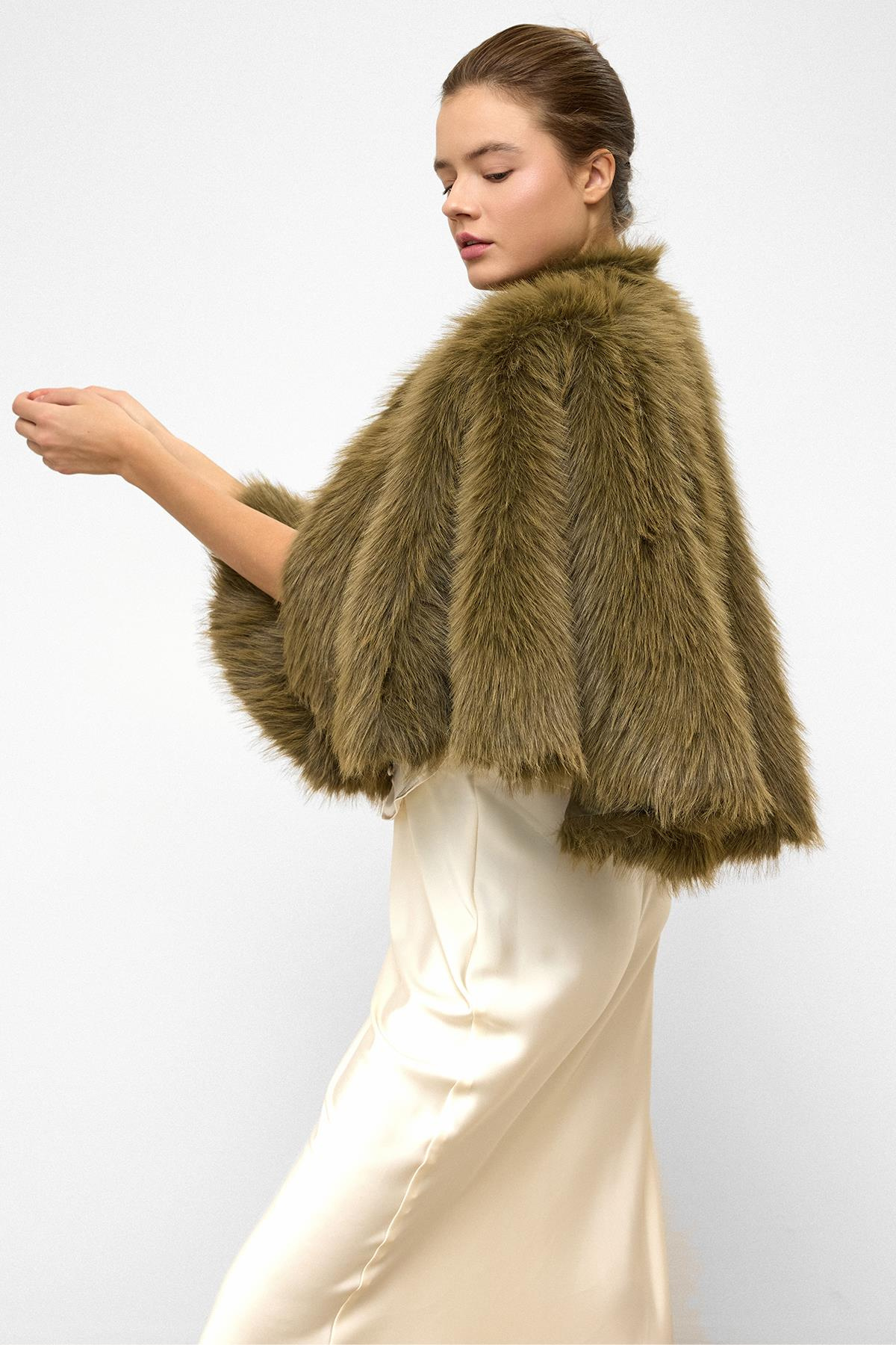 Kısa Suni Kürk Panço HAKİ 1013