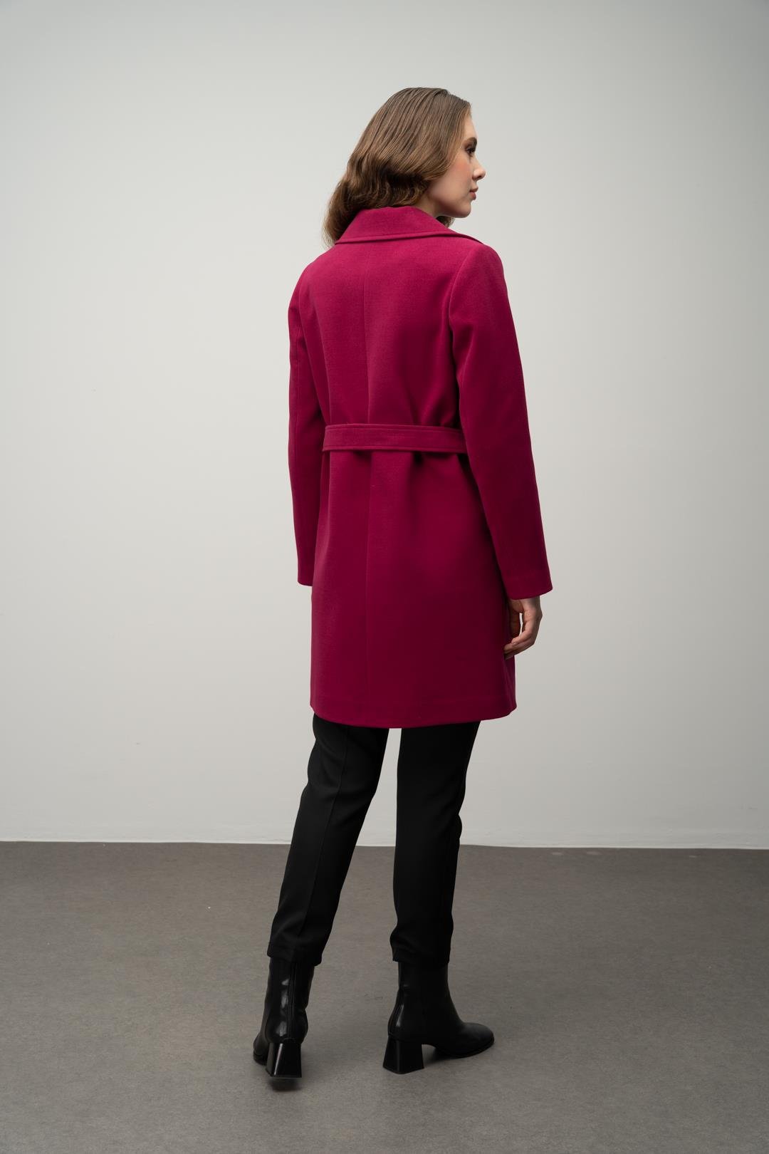 Kruvaze Belden Bağlamalı Kaban FUŞYA 3058