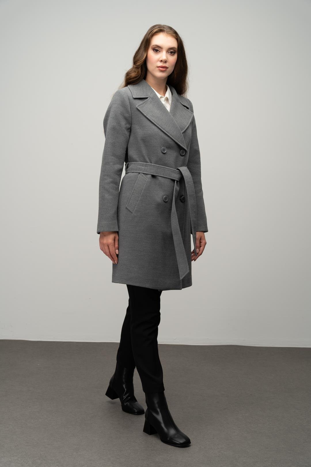 Kruvaze Belden Bağlamalı Kaban GRİ 3058