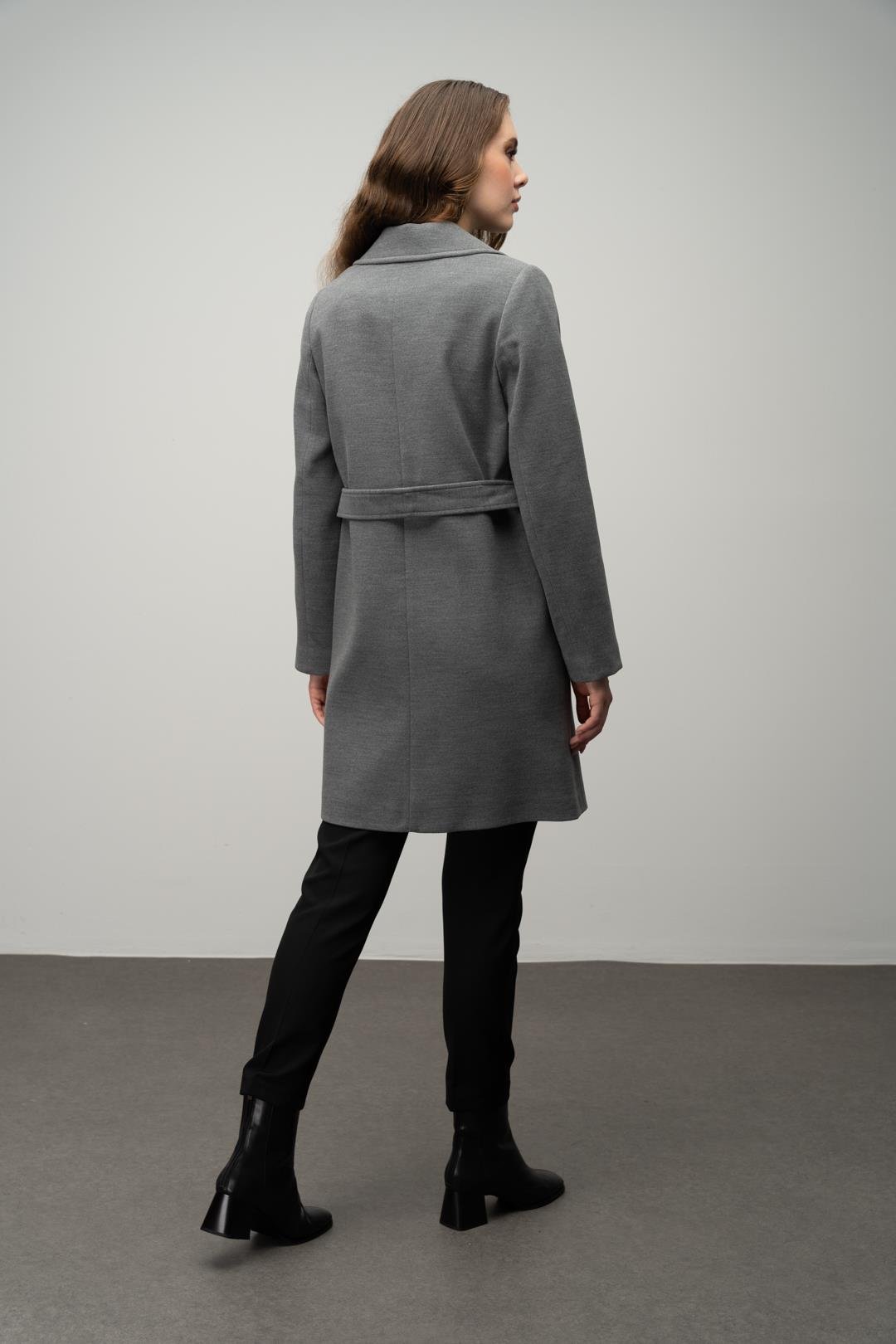 Kruvaze Belden Bağlamalı Kaban GRİ 3058