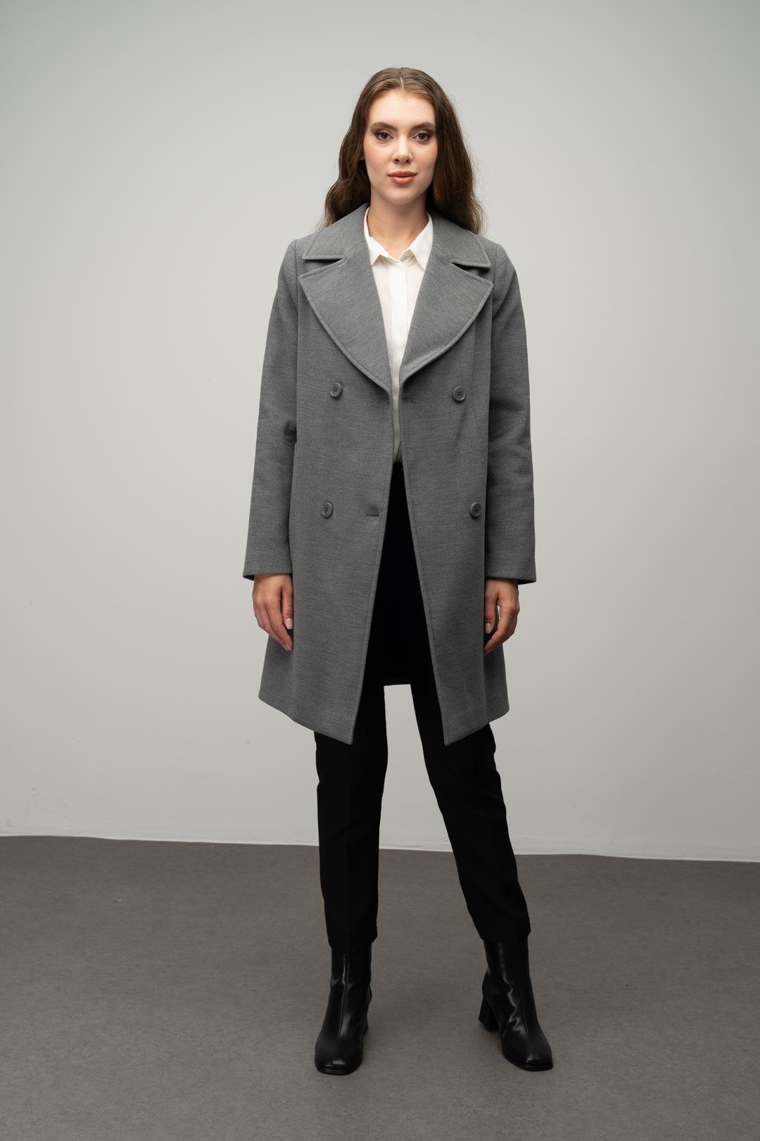 Kruvaze Belden Bağlamalı Kaban GRİ 3058