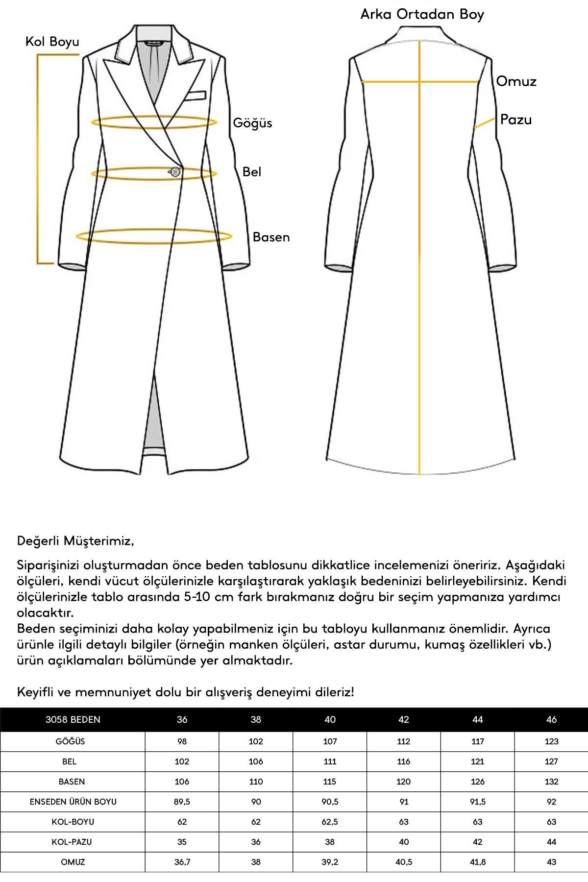 Kruvaze Belden Bağlamalı Kaban SAKS 3058