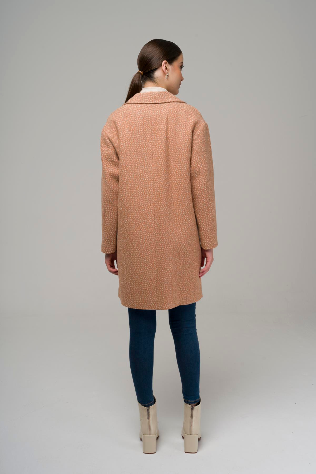 Kruvaze Oversize Balık Sırtı Kaban SOMON 3949