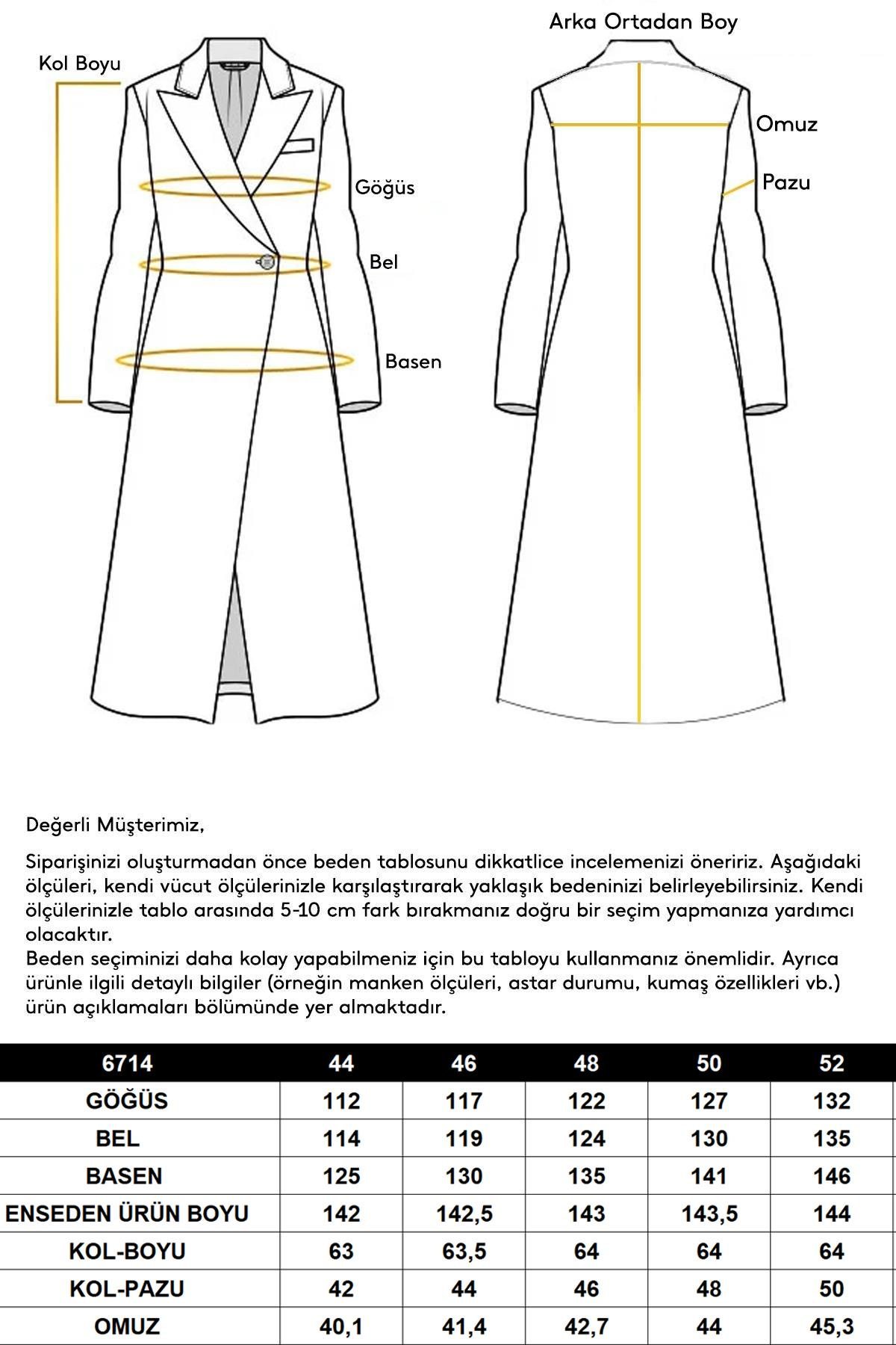 Mendil Yaka Desen ve Taş Detaylı Astarsız Büyük Beden Pardesü SİYAH 6714