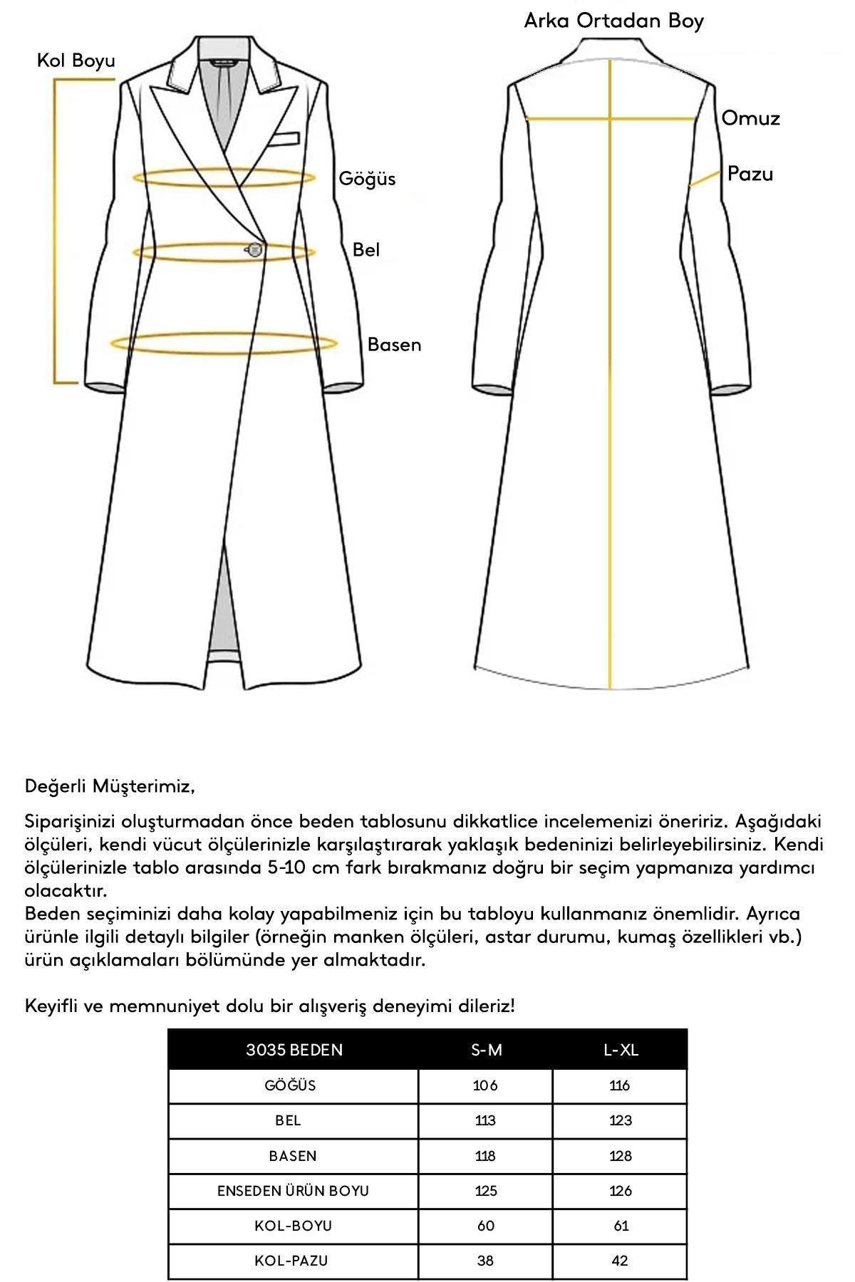 Oversize Çıt Çıt Kapamalı Balık Sırtı Desen Ara Boy Kaban FUŞYA 3035