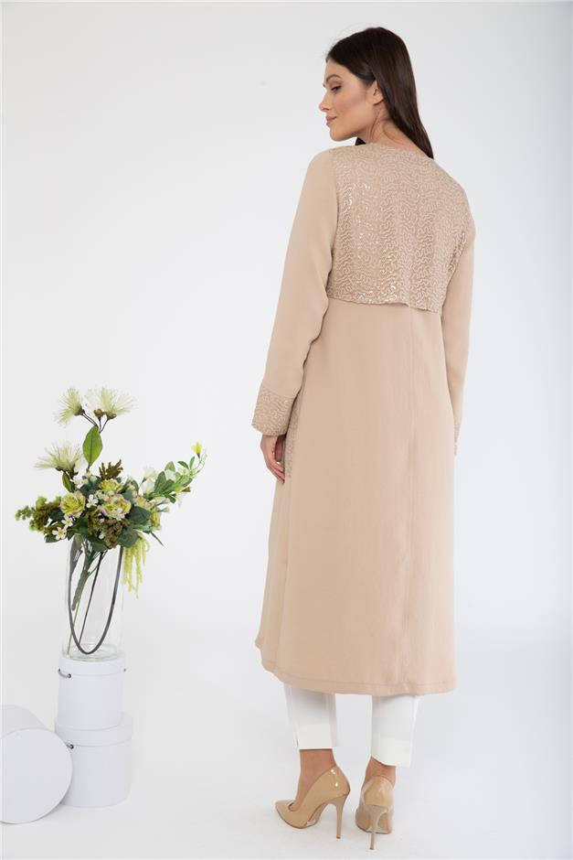 Payetli Tül Garnili Spor Kap BEJ 6051